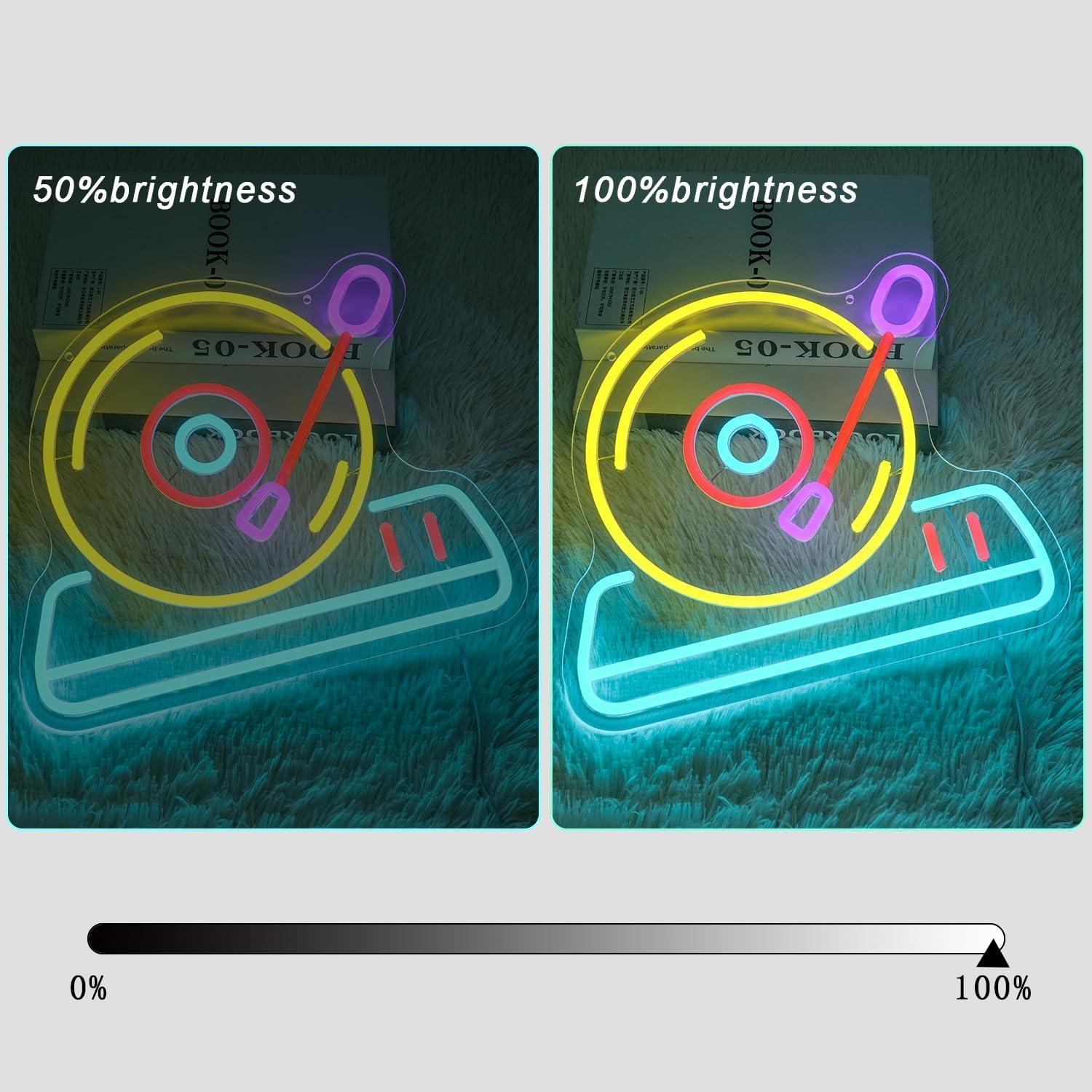 Letrero de Neón Musical Retro Gyaksjm 35x30 cm USB Colorido