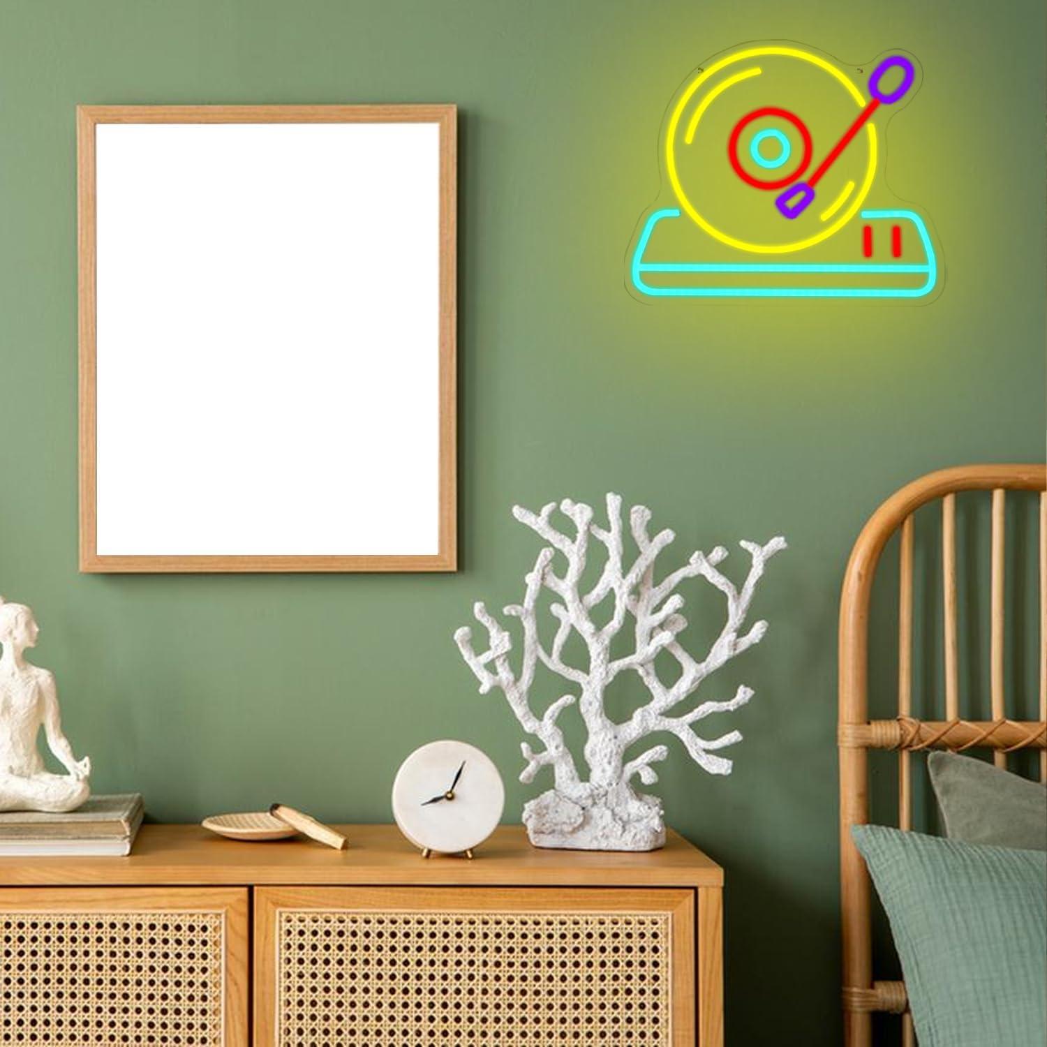 Letrero de Neón Musical Retro Gyaksjm 35x30 cm USB Colorido