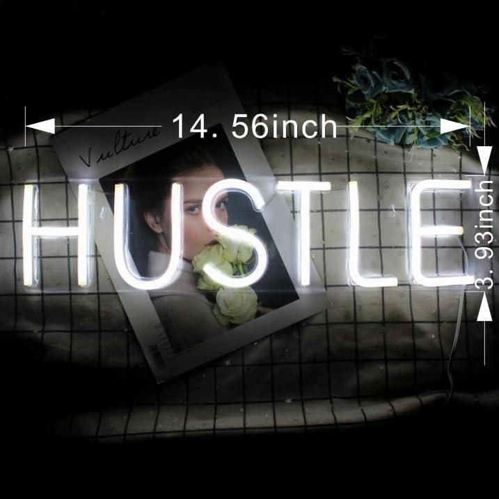 Letrero de Neón HUSTLE LED para Bar y Decoración de Pared