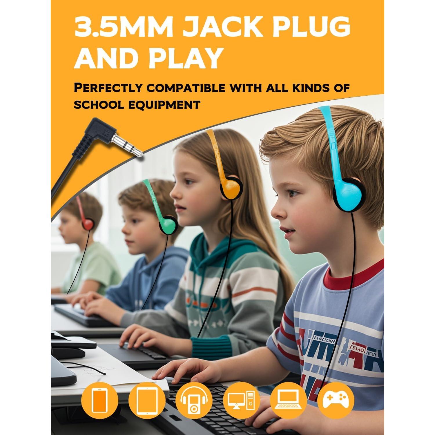 Auriculares GDBOMA para Niños y Adultos - Paquete de 12 Multicolores