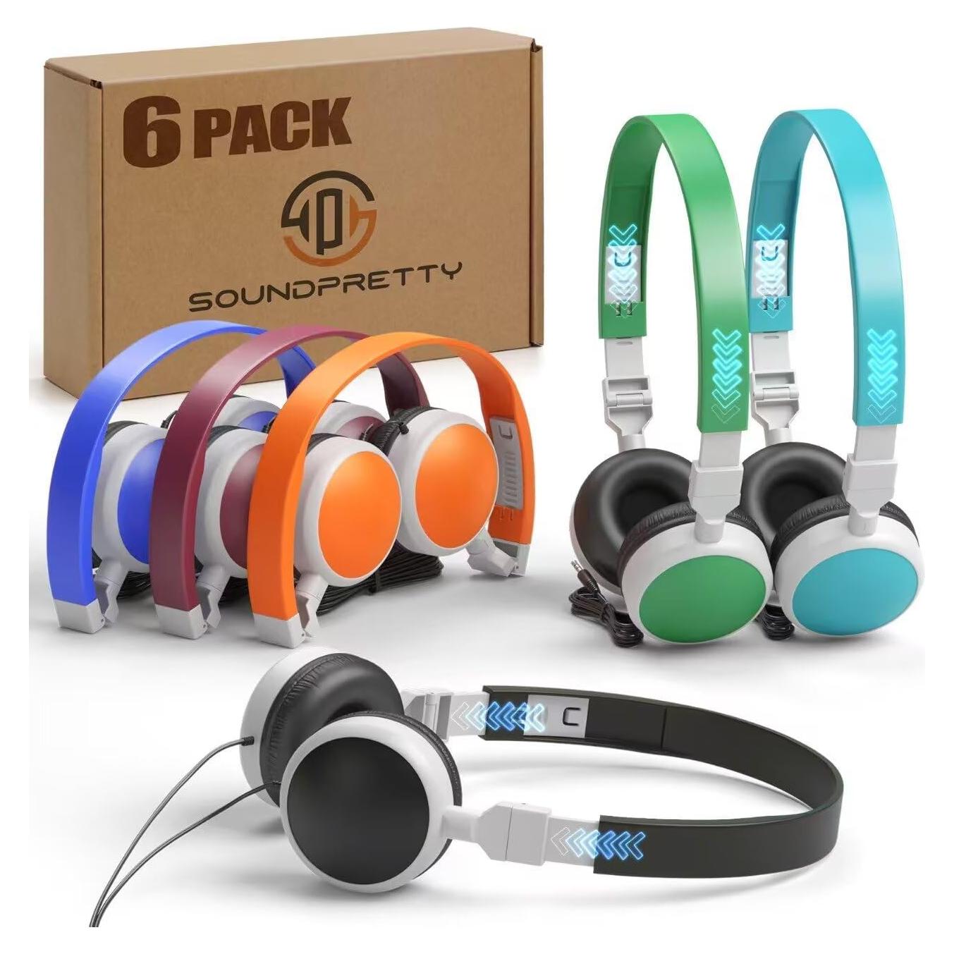 Paquete de 6 Auriculares Escolares SP SOUNDPRETTY 85dB