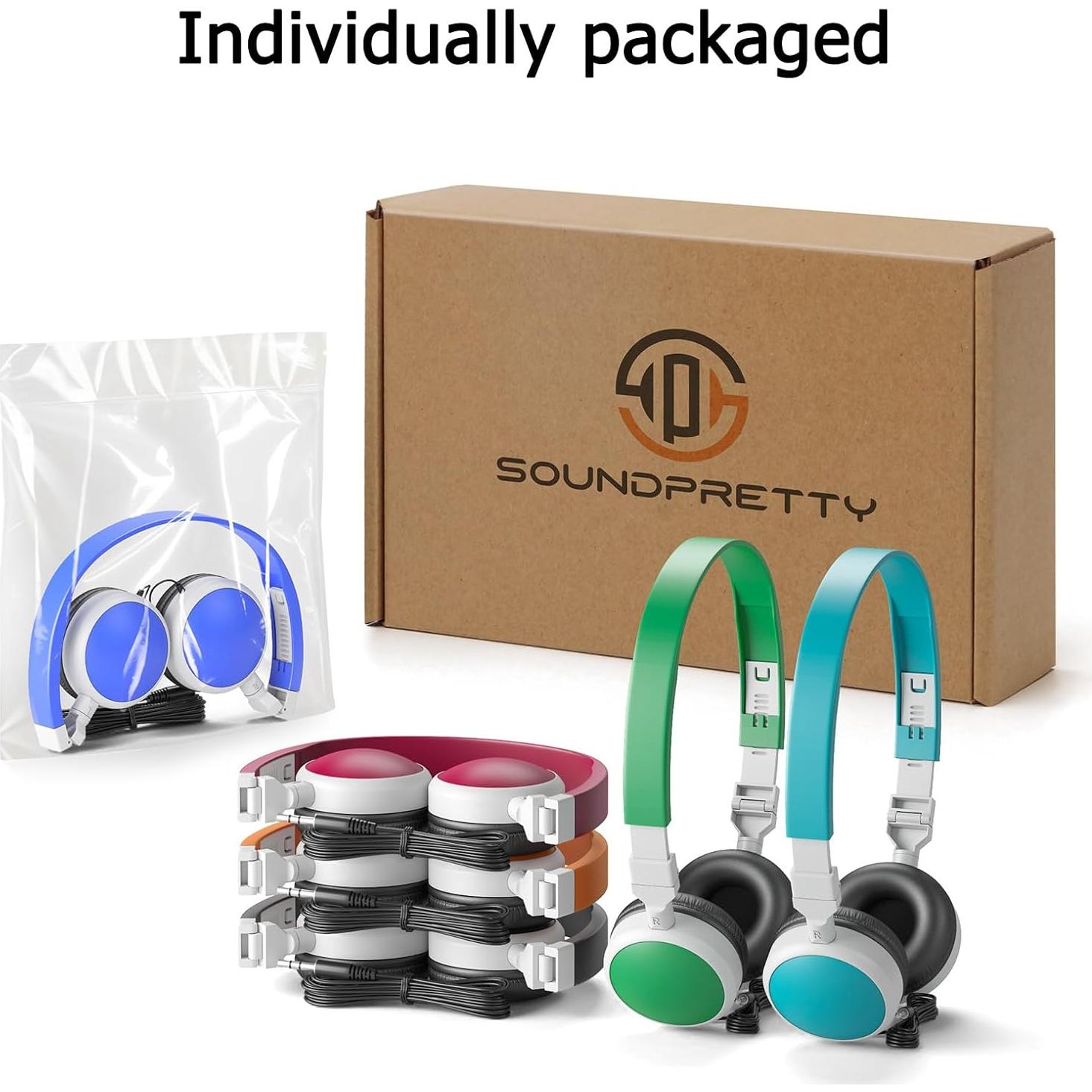 Paquete de 6 Auriculares Escolares SP SOUNDPRETTY 85dB