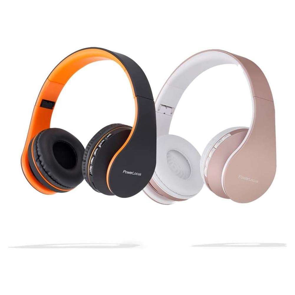 Auriculares Bluetooth PowerLocus Rosa Oro Plegables con Micrófono