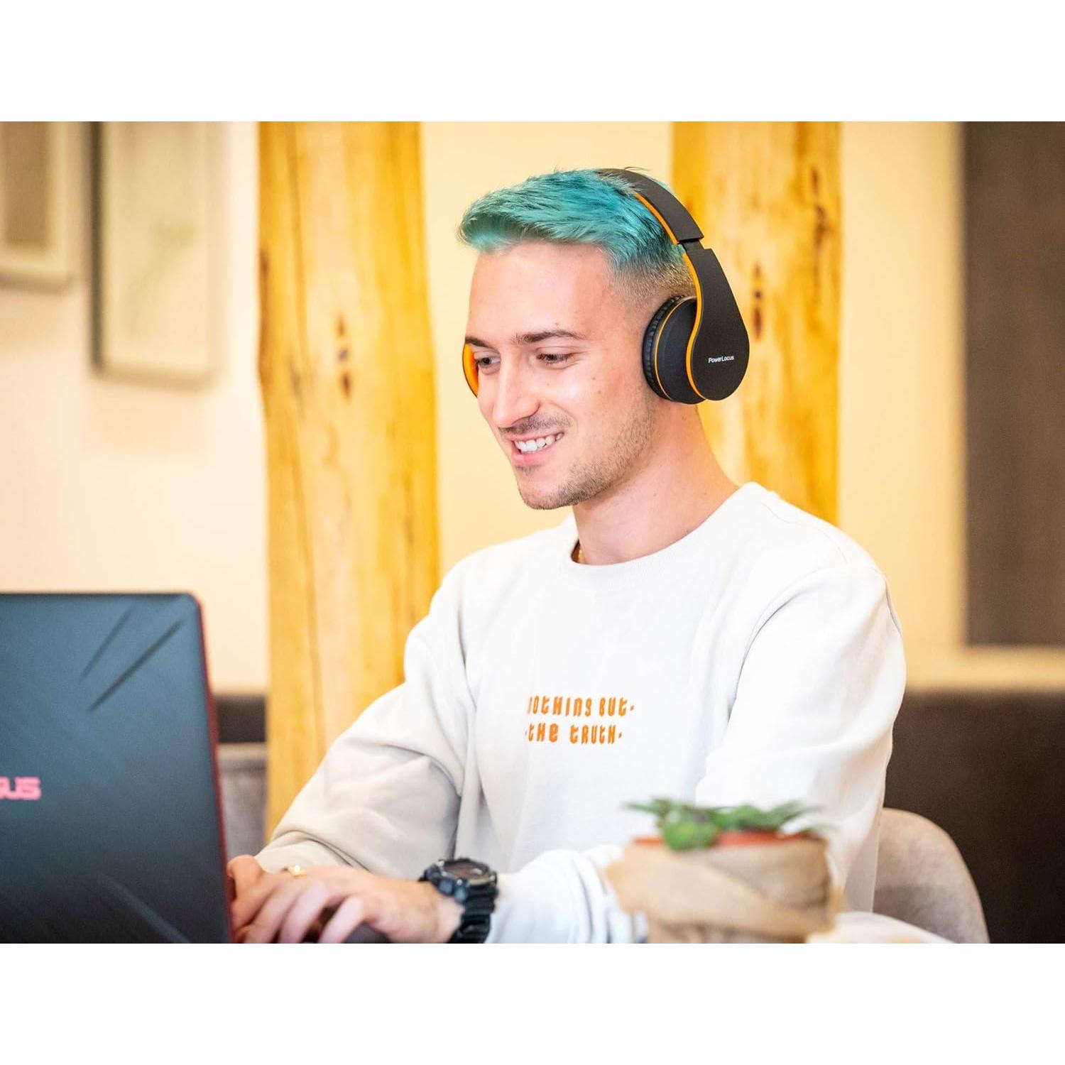 Auriculares Bluetooth PowerLocus Rosa Oro Plegables con Micrófono