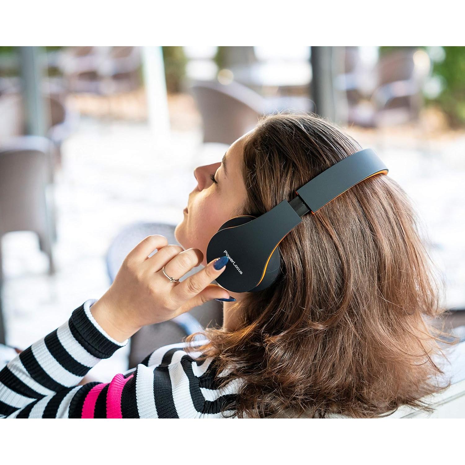 Auriculares Bluetooth PowerLocus Rosa Oro Plegables con Micrófono