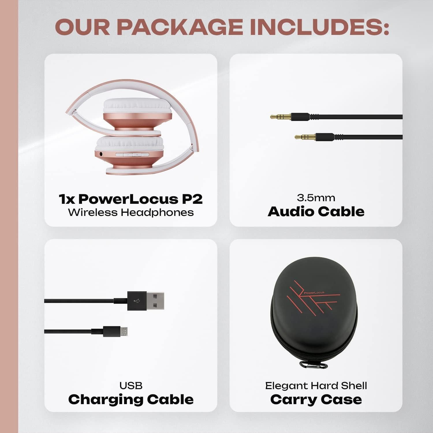 Auriculares Inalámbricos PowerLocus P2 - 3 Unidades Negro, Rojo, Oro Rosa