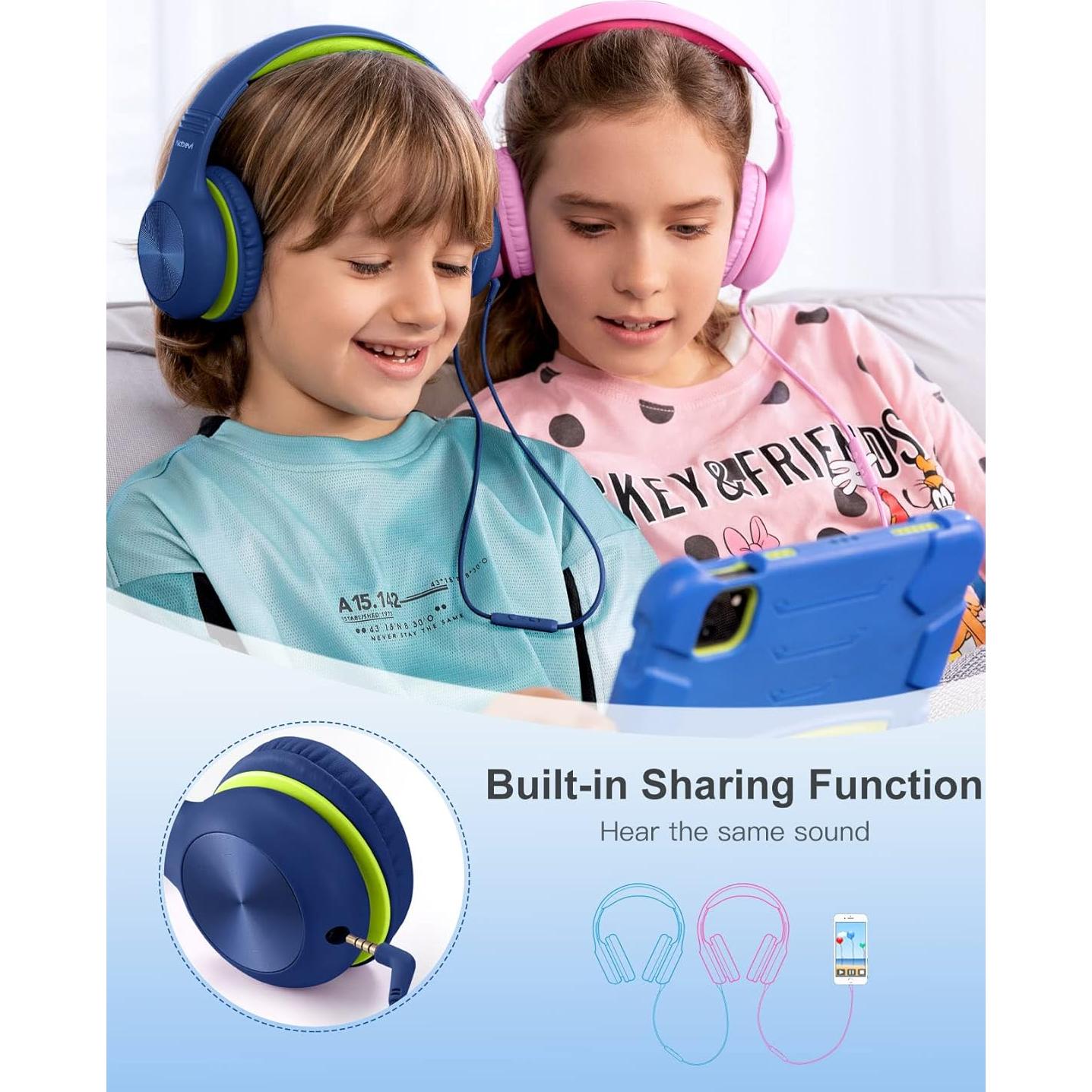 Auriculares Nabevi para Niños Verde Oscuro con Micrófono 85dB