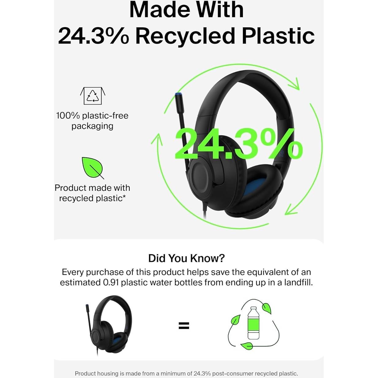 Auriculares con cable Belkin SoundForm Inspire para niños - Negro