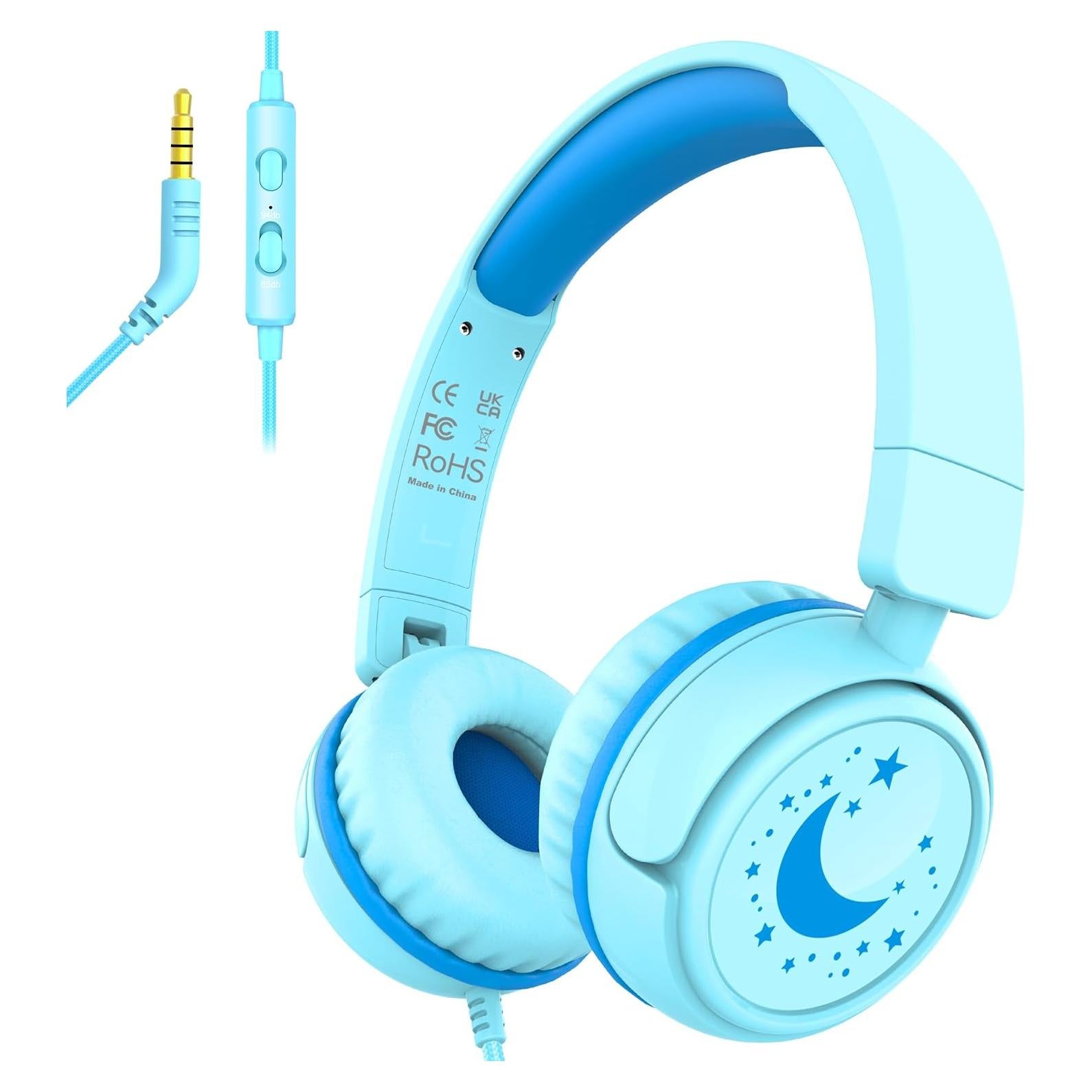Auriculares para Niños IMYB V6 Cian con Límite de Volumen 85dB