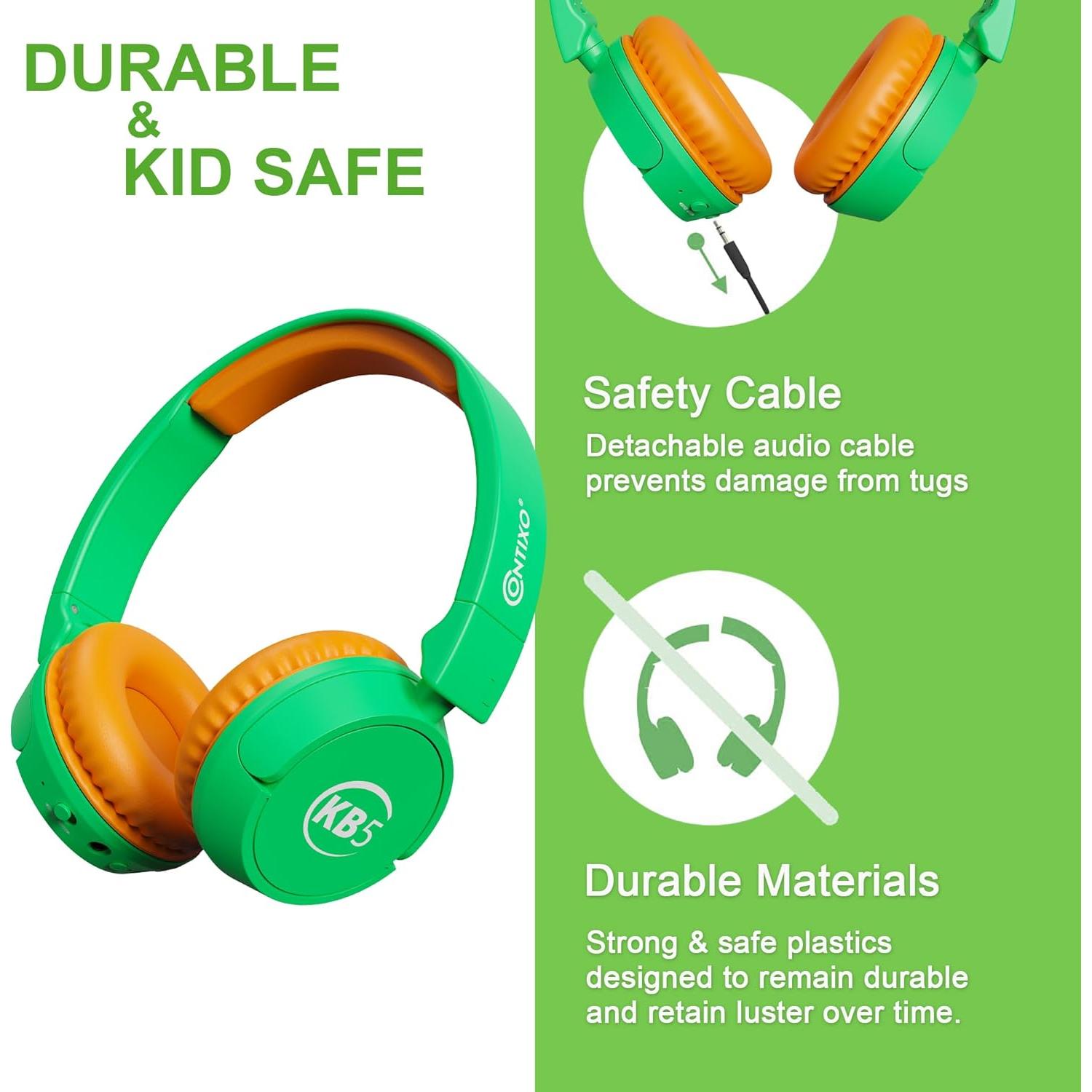 Auriculares Inalámbricos Contixo KB-5 para Niños Verde/Naranja
