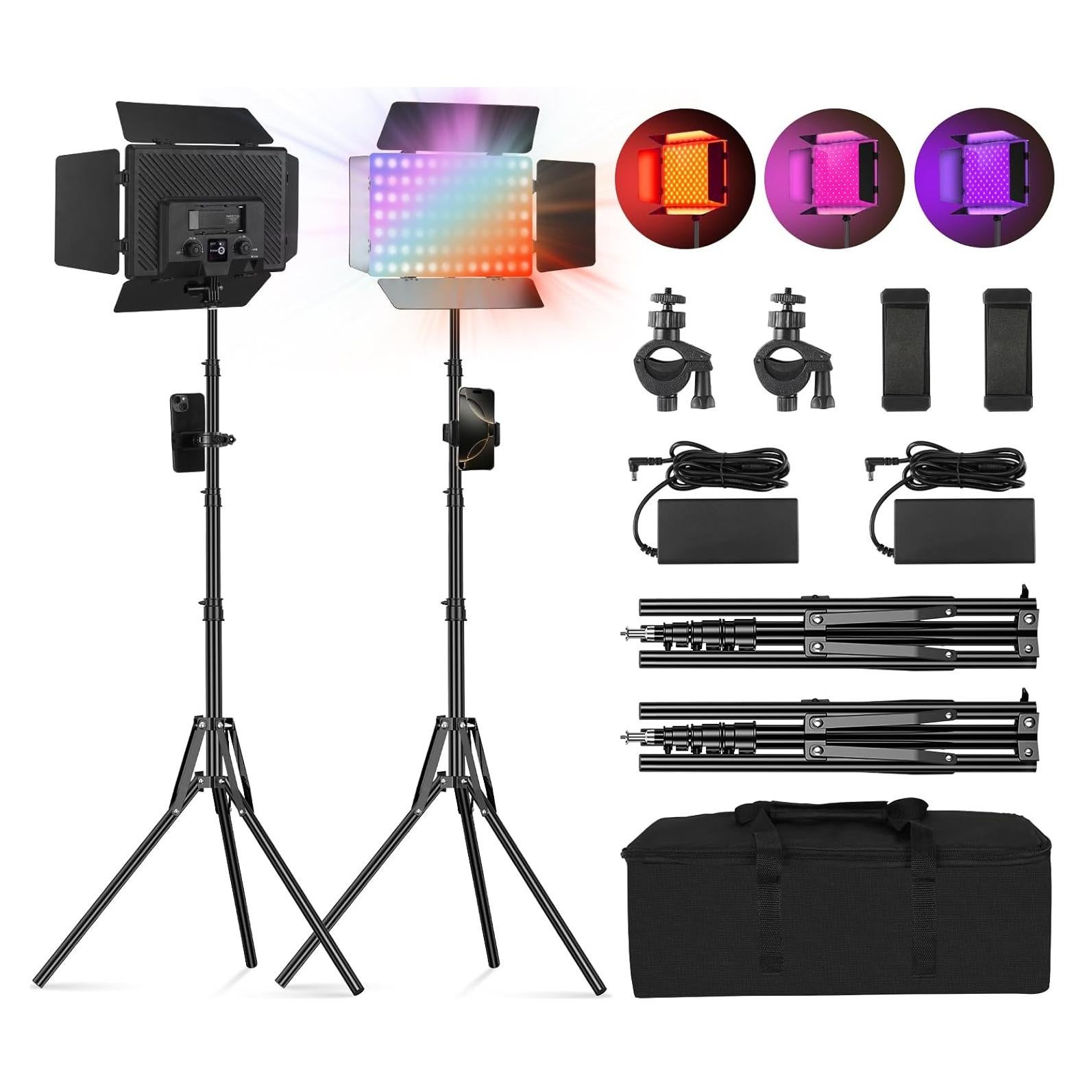 Kit de luz de video LED RGB 20W Soonpho 12.6in con trípode
