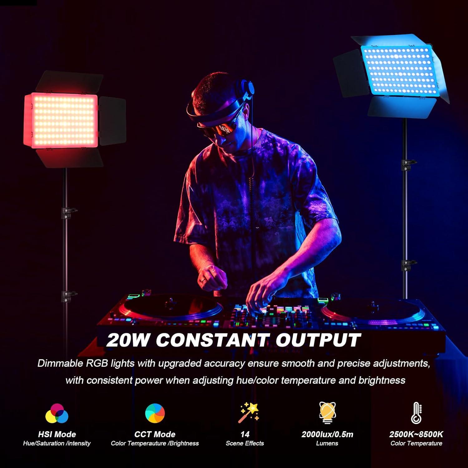 Kit de luz de video LED RGB 20W Soonpho 12.6in con trípode