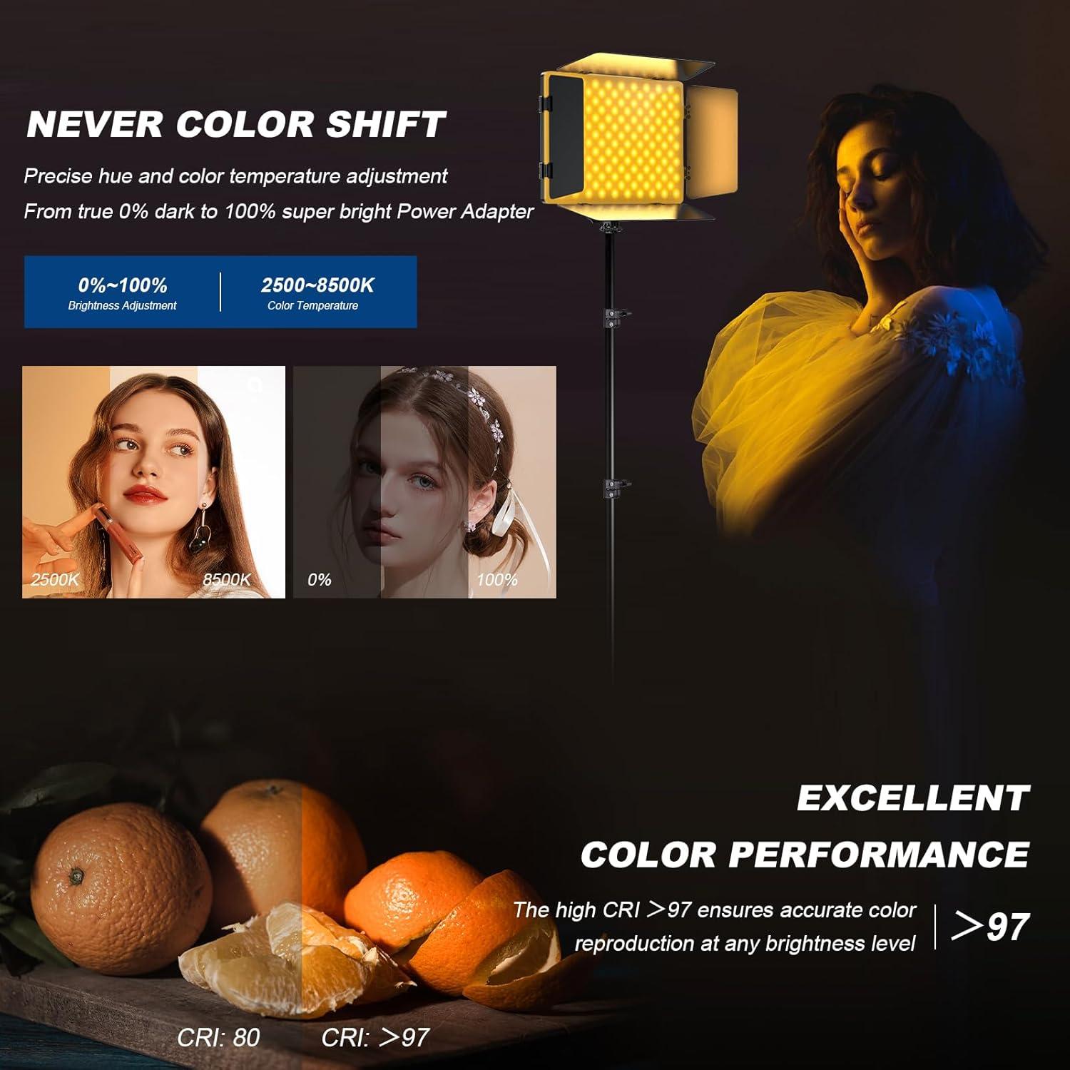 Kit de luz de video LED RGB 20W Soonpho 12.6in con trípode