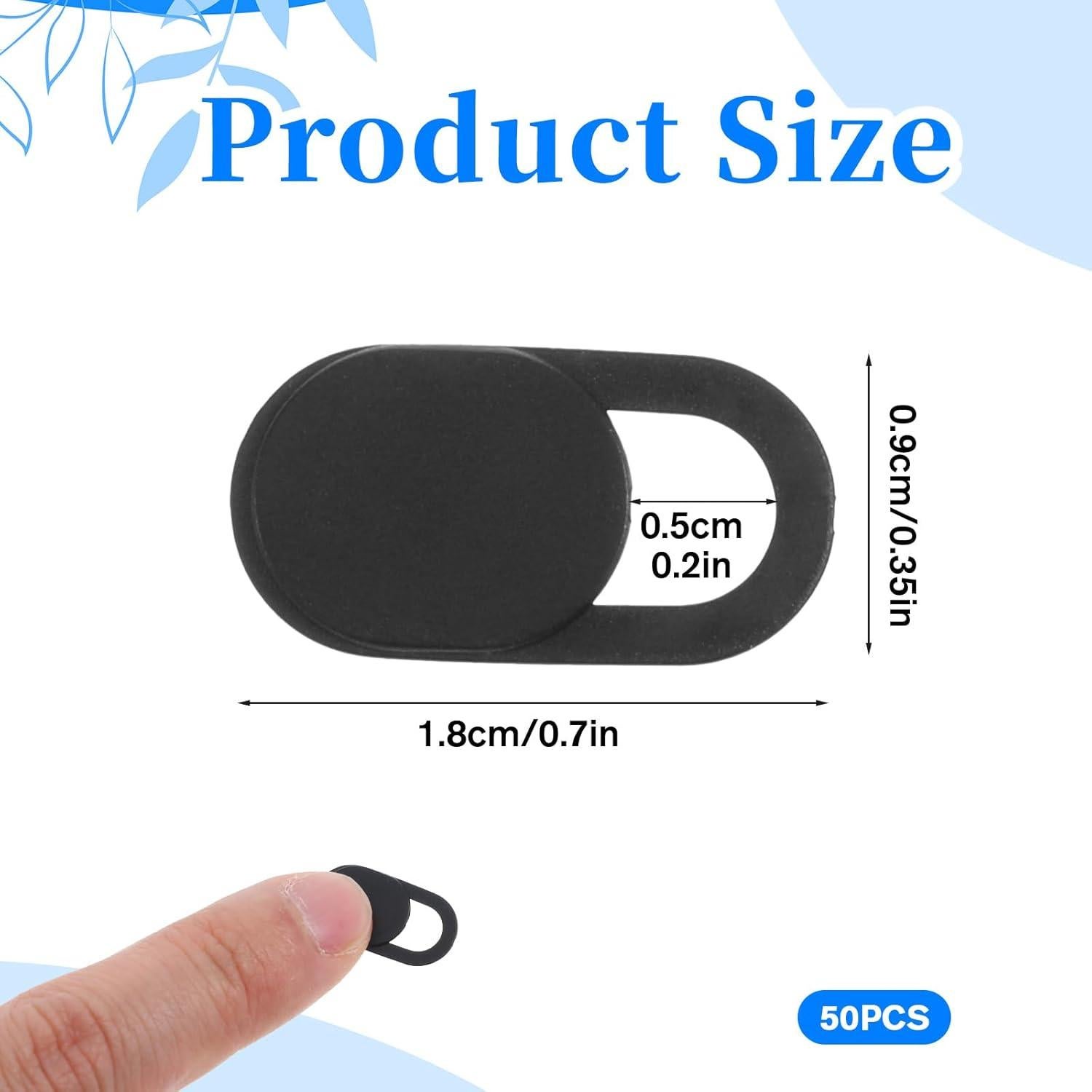 50 Cubiertas de Webcam Larrel Negra para Privacidad y Seguridad