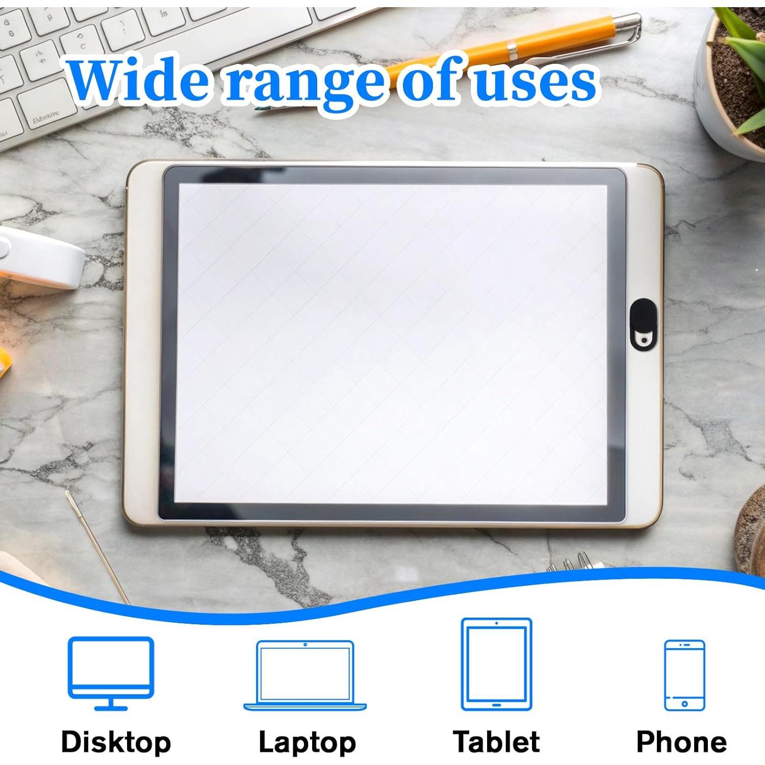 50 Cubiertas de Webcam Larrel Negra para Privacidad y Seguridad