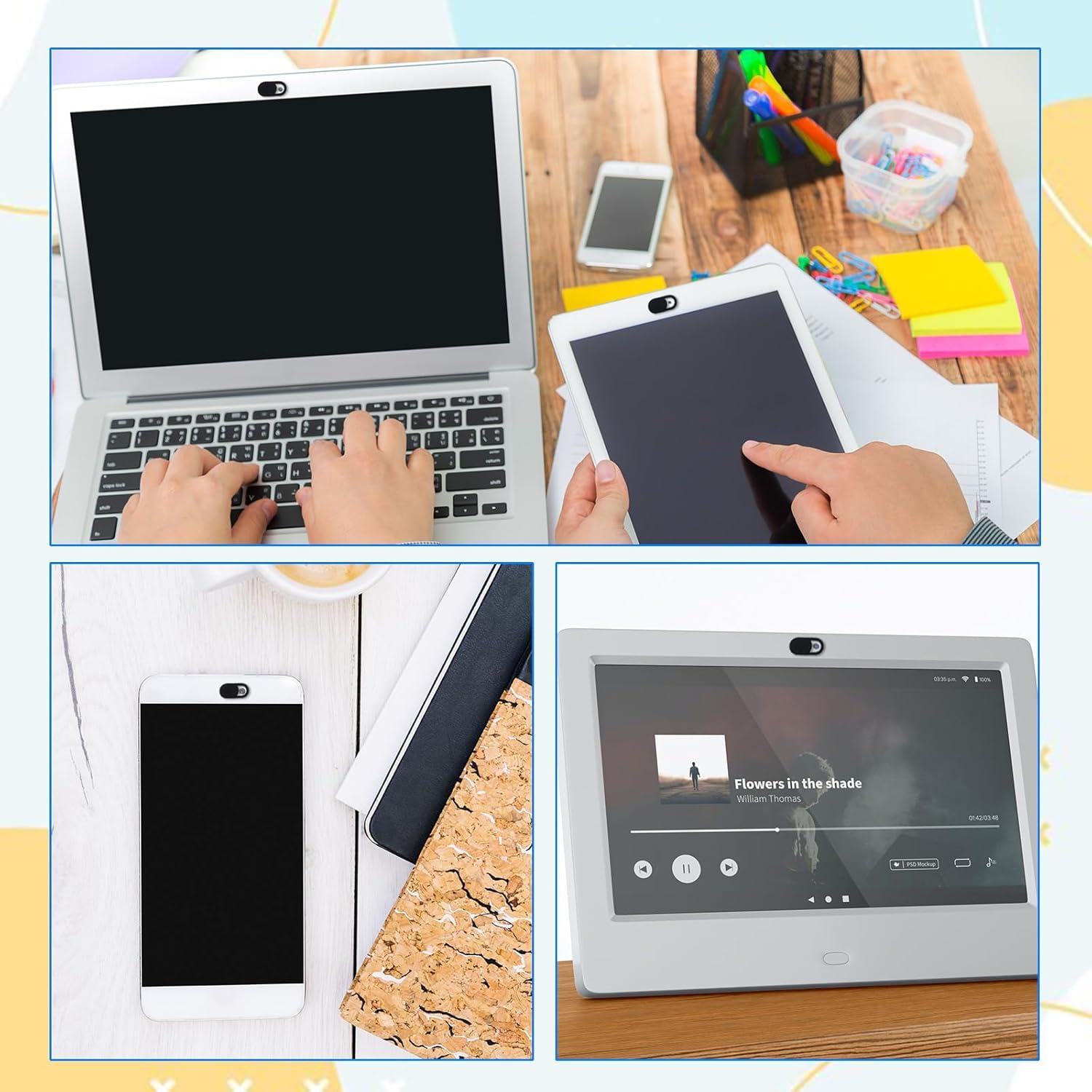 50 Cubiertas de Webcam Larrel Negra para Privacidad y Seguridad