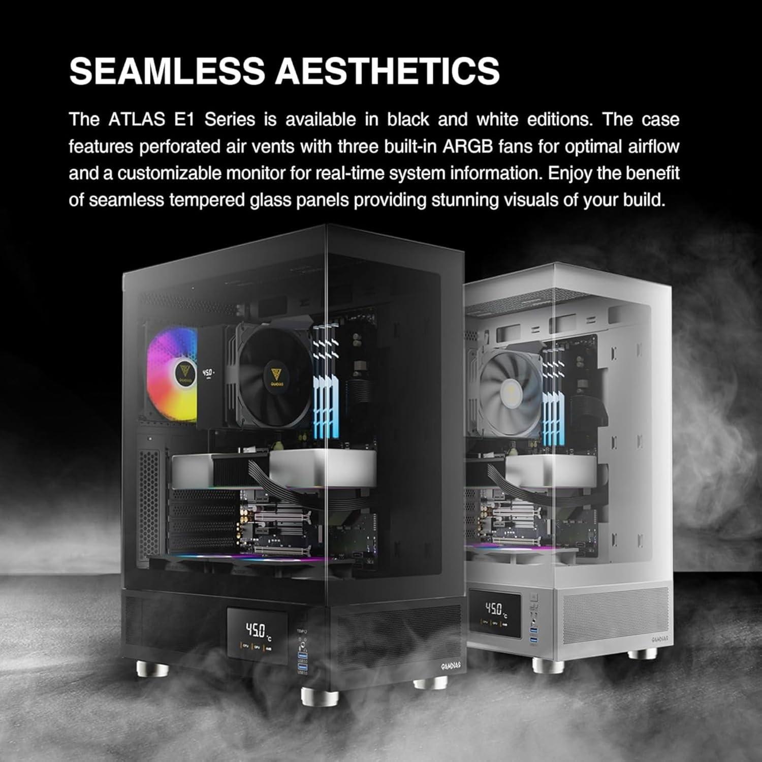 Caja de Computadora GAMDIAS ATLAS E1 Mid Tower ATX Vidrio Templado