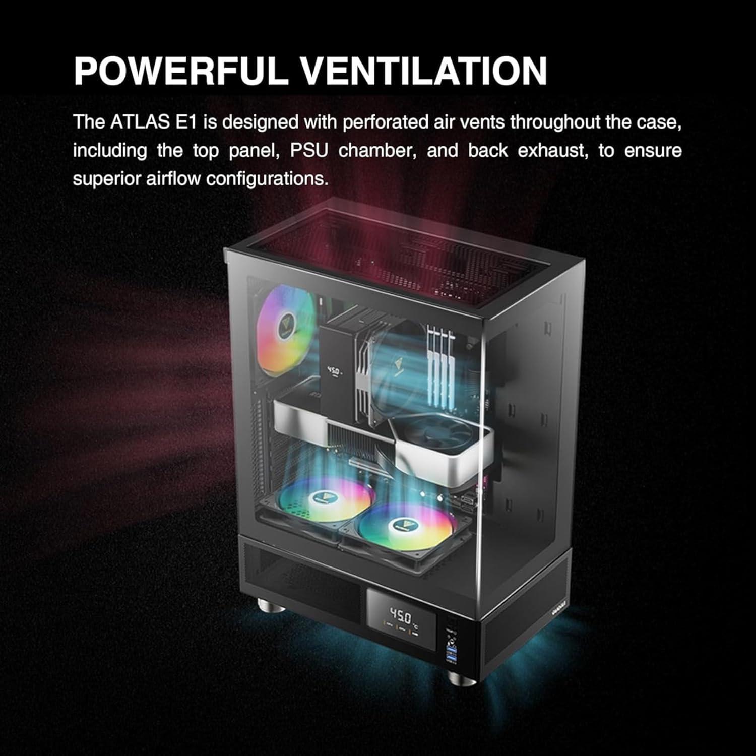 Caja de Computadora GAMDIAS ATLAS E1 Mid Tower ATX Vidrio Templado