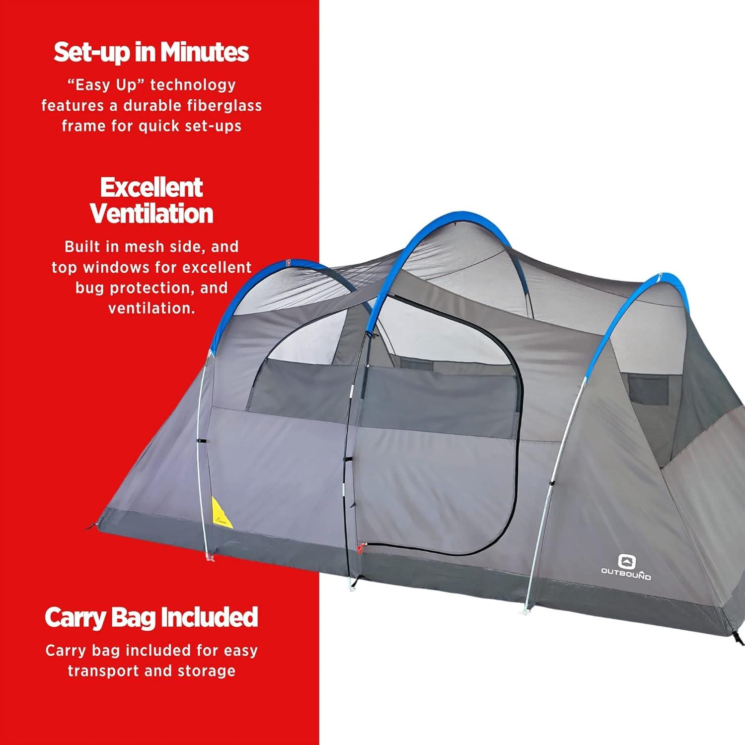 Carpa Domo para Camping OUTBOUND 8 Personas Impermeable