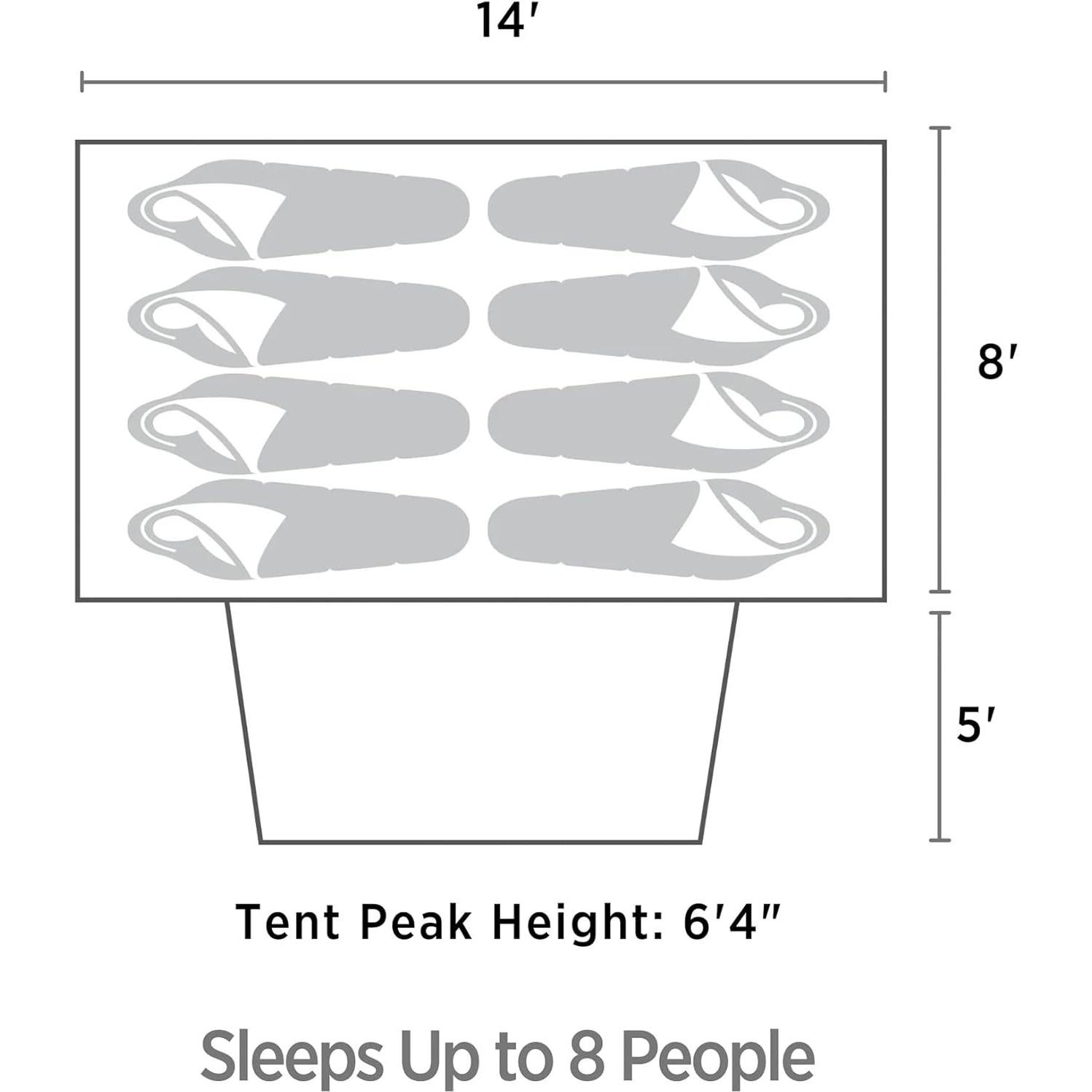 Carpa Domo para Camping OUTBOUND 8 Personas Impermeable