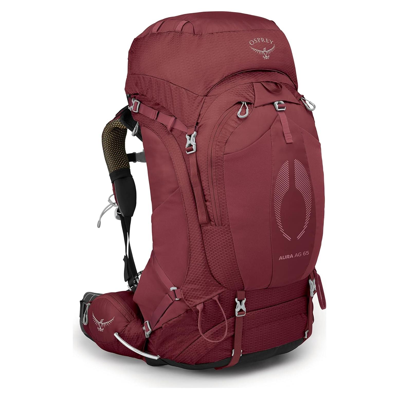 Mochila de senderismo Osprey Aura AG 65L para mujeres - Rojo