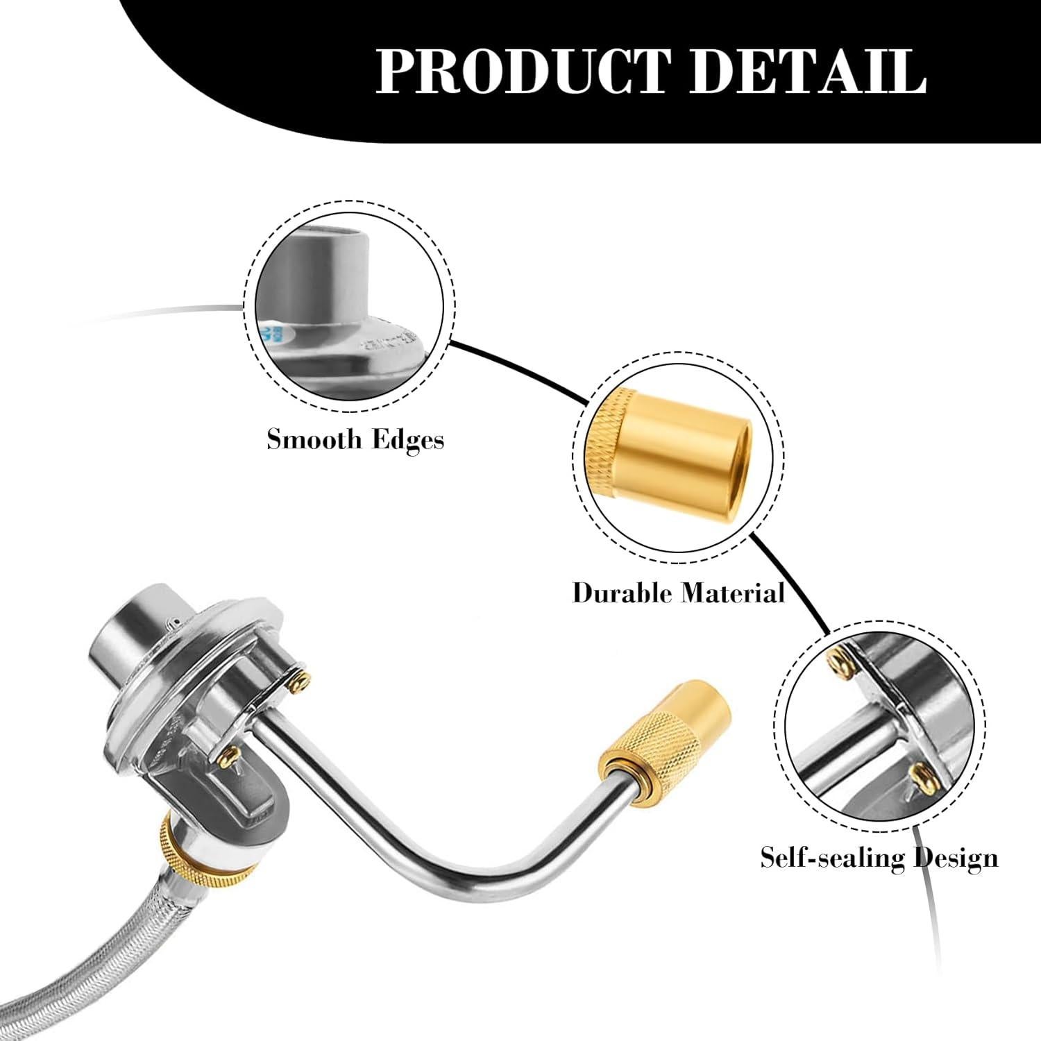 Adaptador de Manguera de Propano POL 5 PIES y Regulador MOASKER