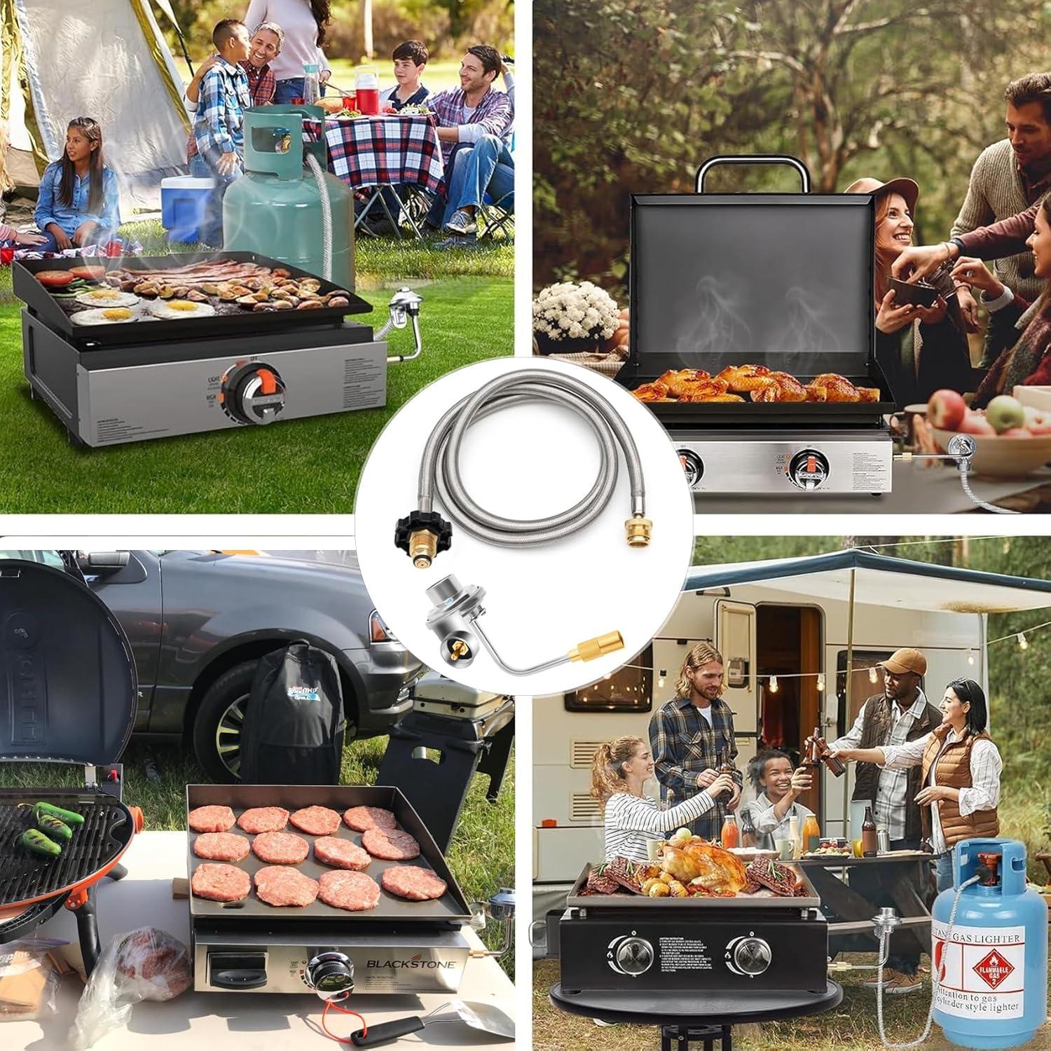 Adaptador de Manguera de Propano POL 5 PIES y Regulador MOASKER