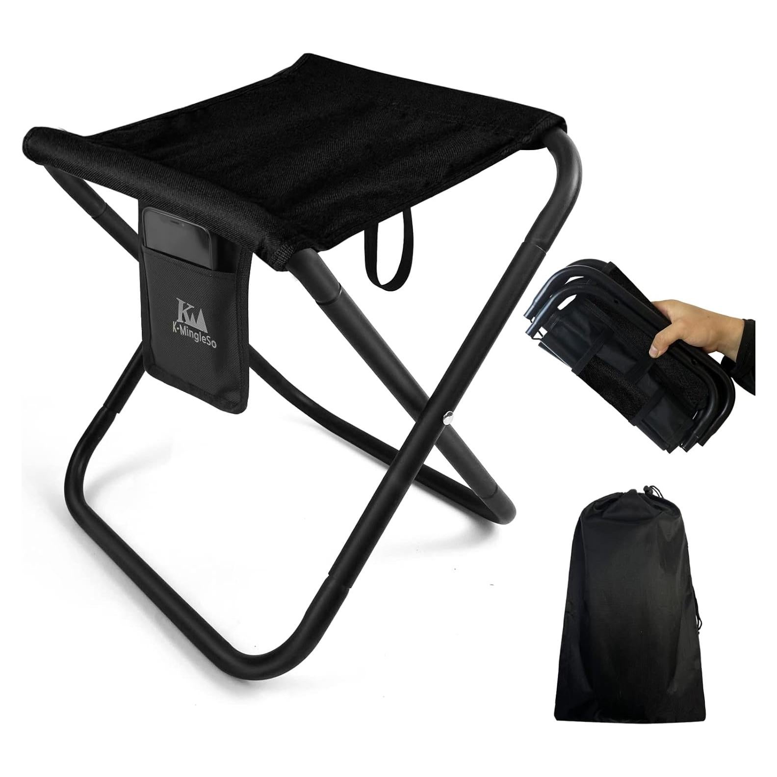 Taburete Plegable K-MingleSo 33 cm Negro Soporta 204 kg