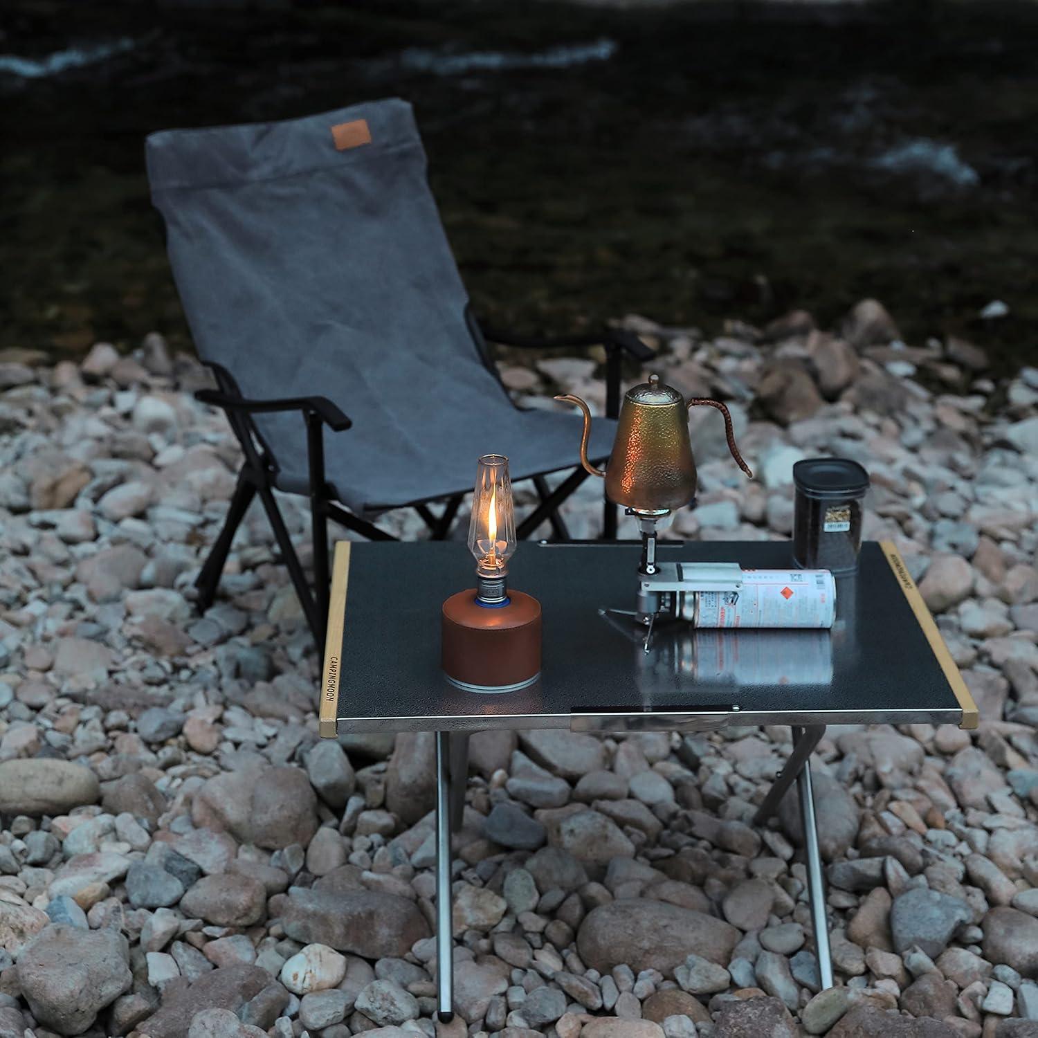 Silla de Camping Plegable CAMPINGMOON de Lona Algodón Negra