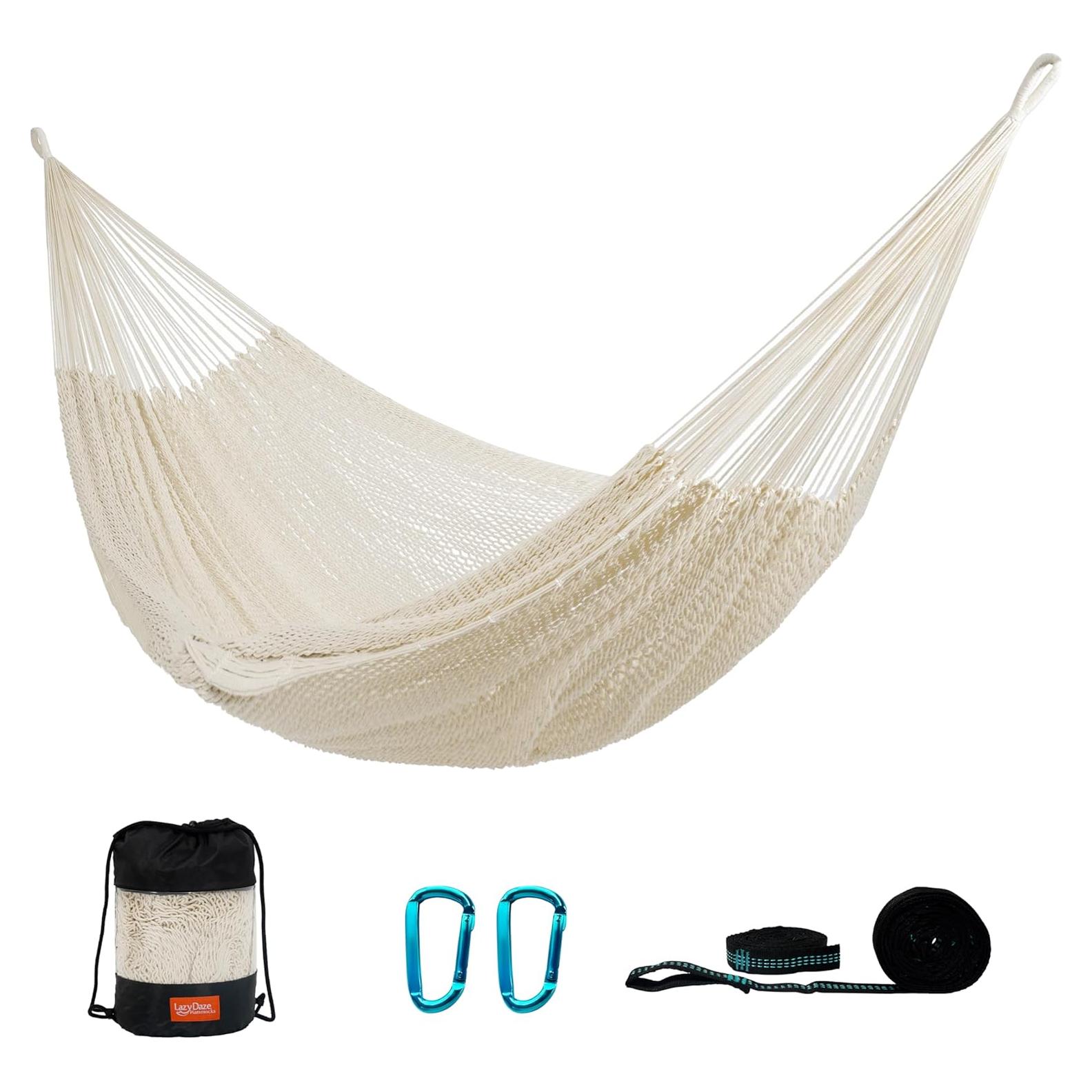Hamaca Doble Tejida a Mano Lazydaze Beige 204 kg
