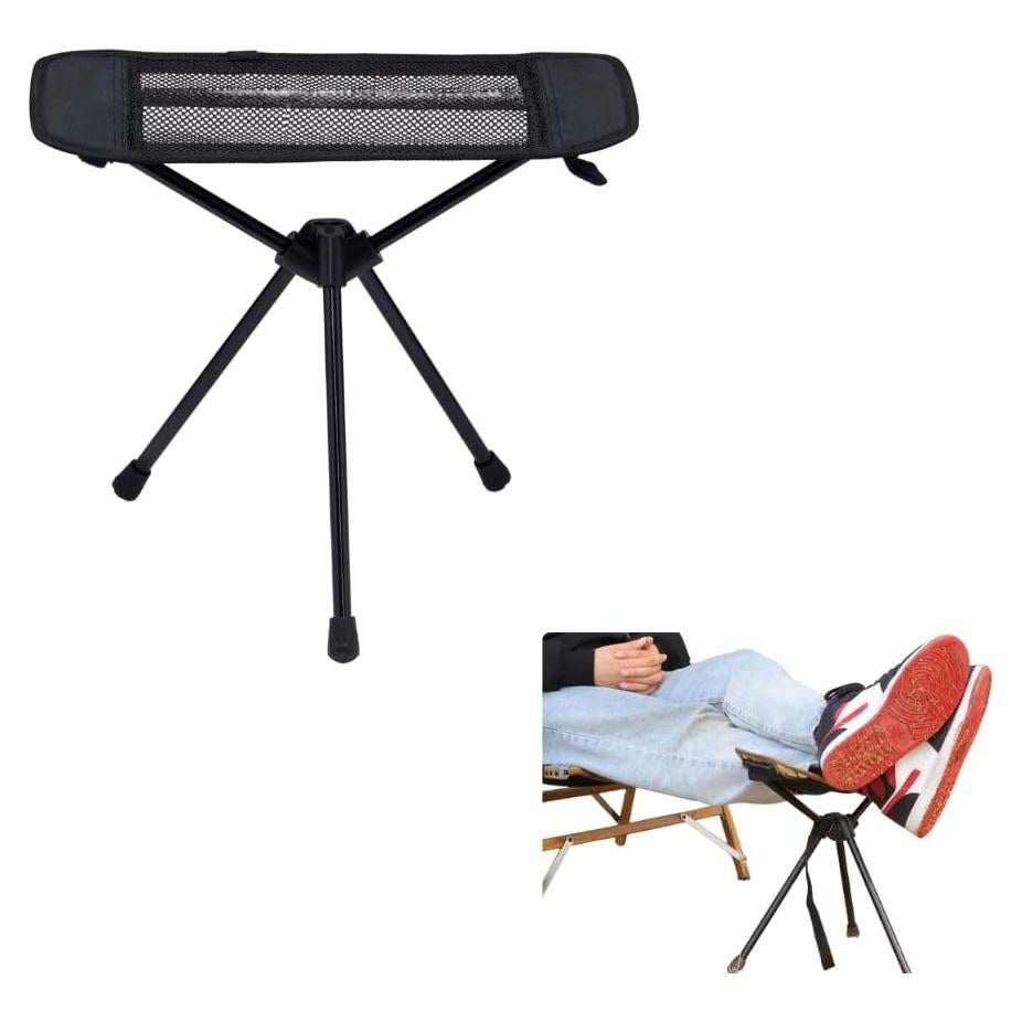 Descanso para pies de camping NIVERCE plegable 30x12cm negro
