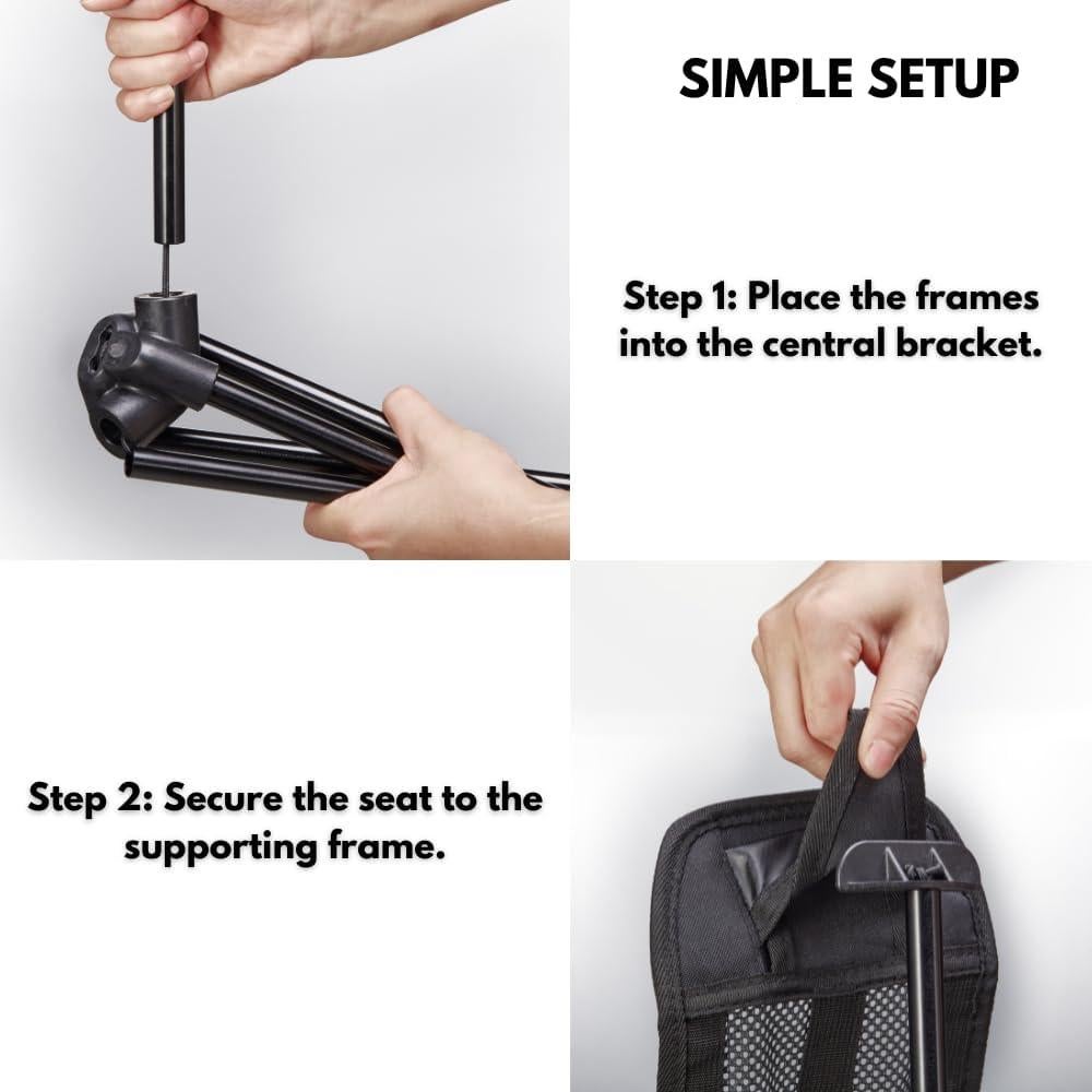 Descanso para pies de camping NIVERCE plegable 30x12cm negro