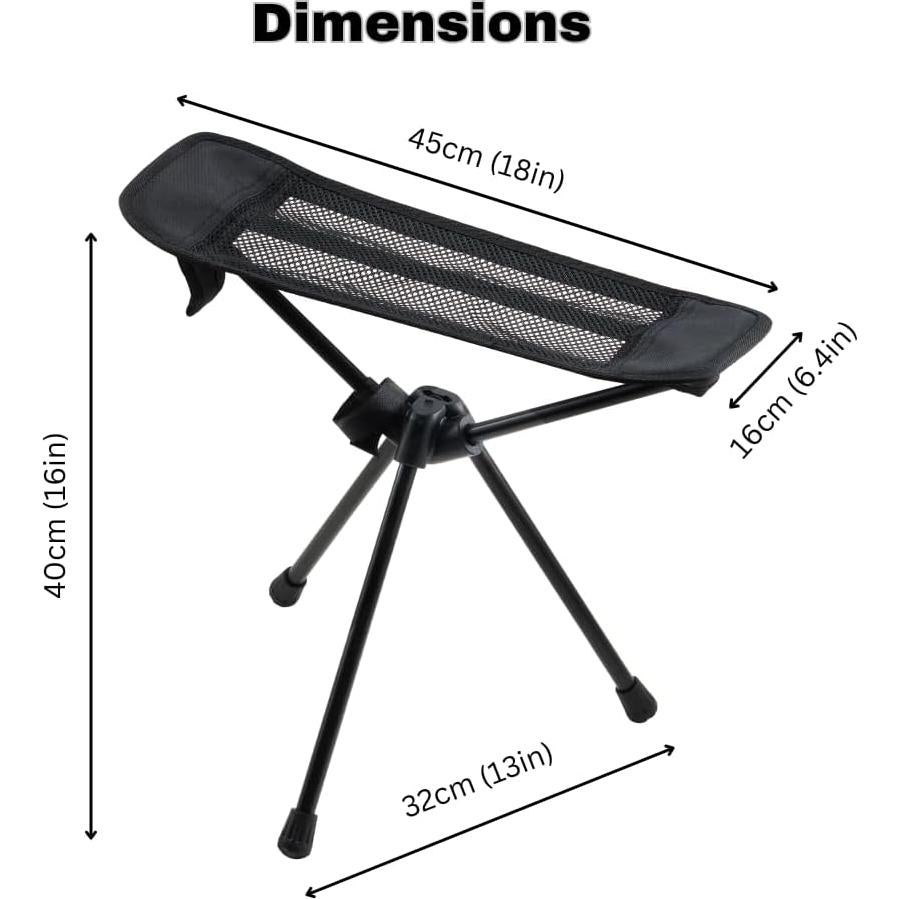 Descanso para pies de camping NIVERCE plegable 30x12cm negro