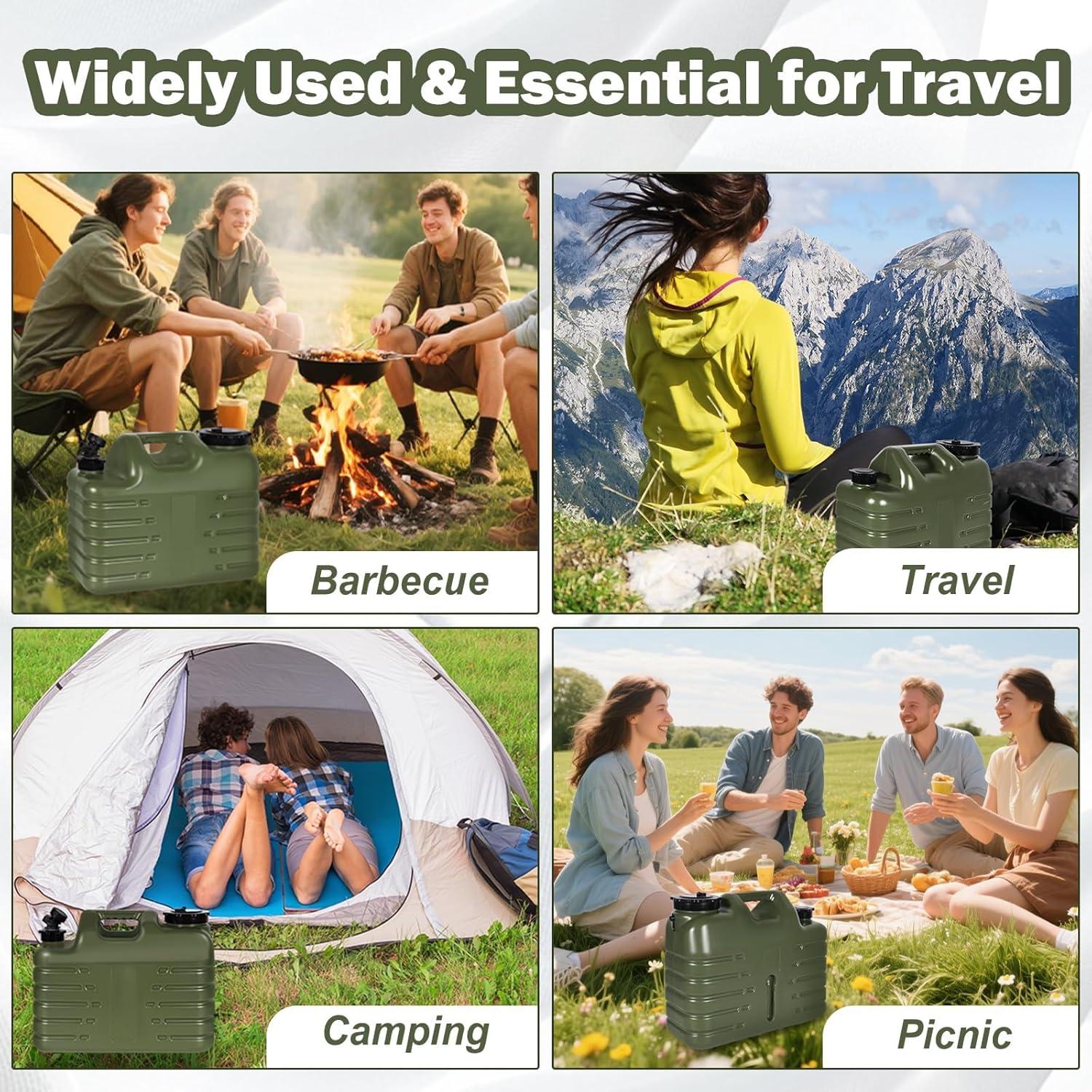 Contenedor de Agua Portátil REDCAMP 15L con Grifo Verde