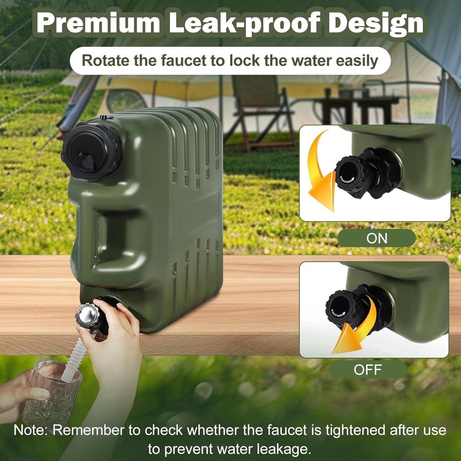 Contenedor de Agua Portátil REDCAMP 15L con Grifo Verde