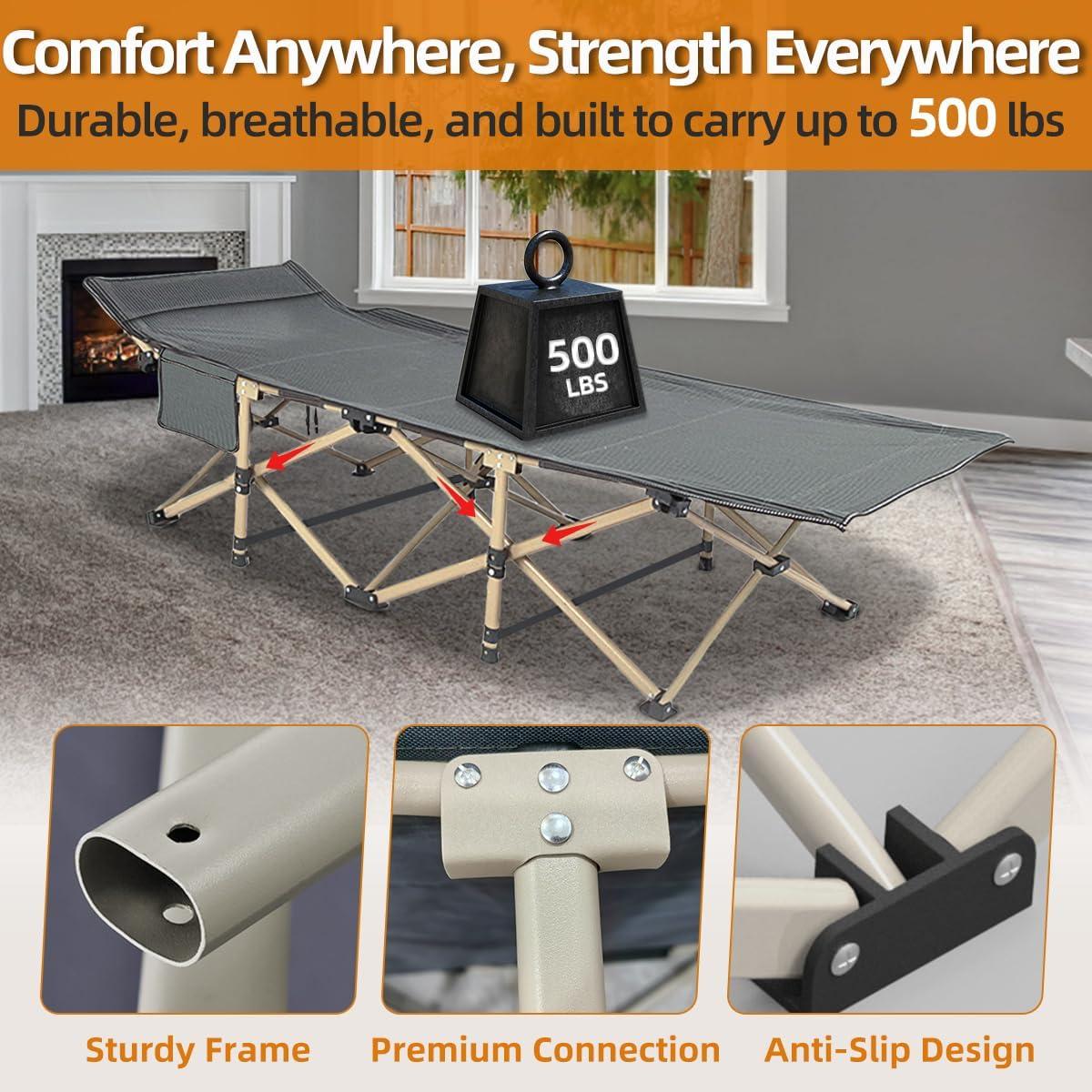 Cama de Camping Plegable Zenicham 200x80 cm Transpirable