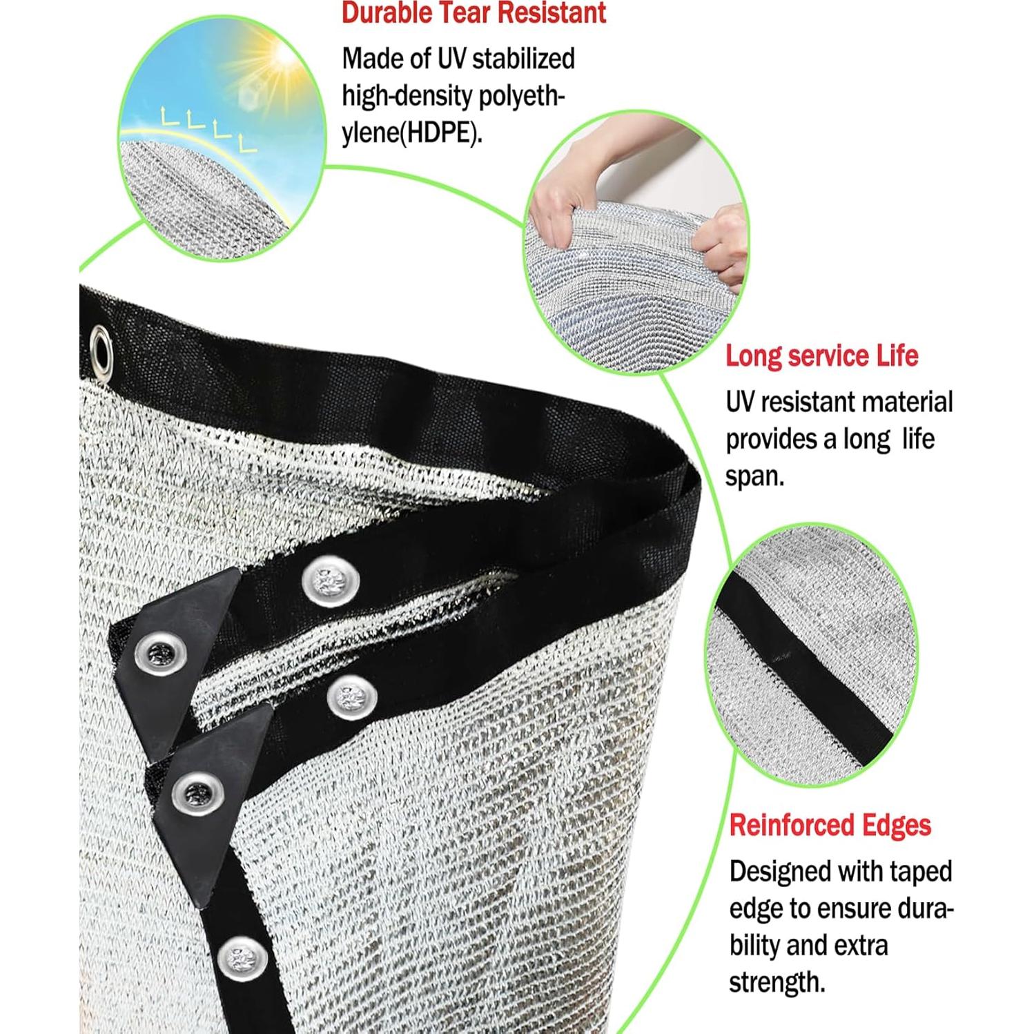 Tela de Sombra de Aluminio UNIUP 3x6 pies 70% Sombra