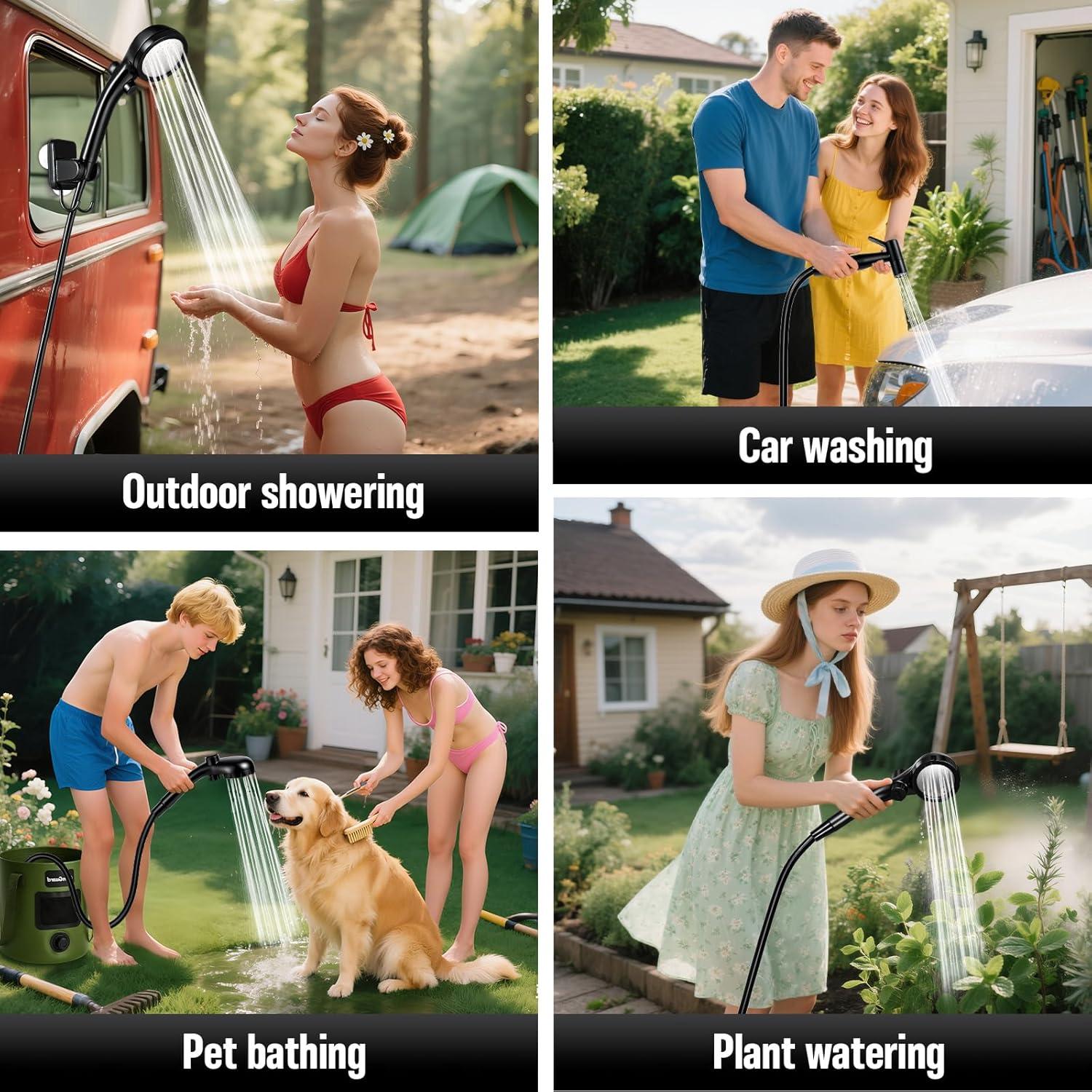 Ducha Portátil Zappyway con Calentador 25L y 4 Modos