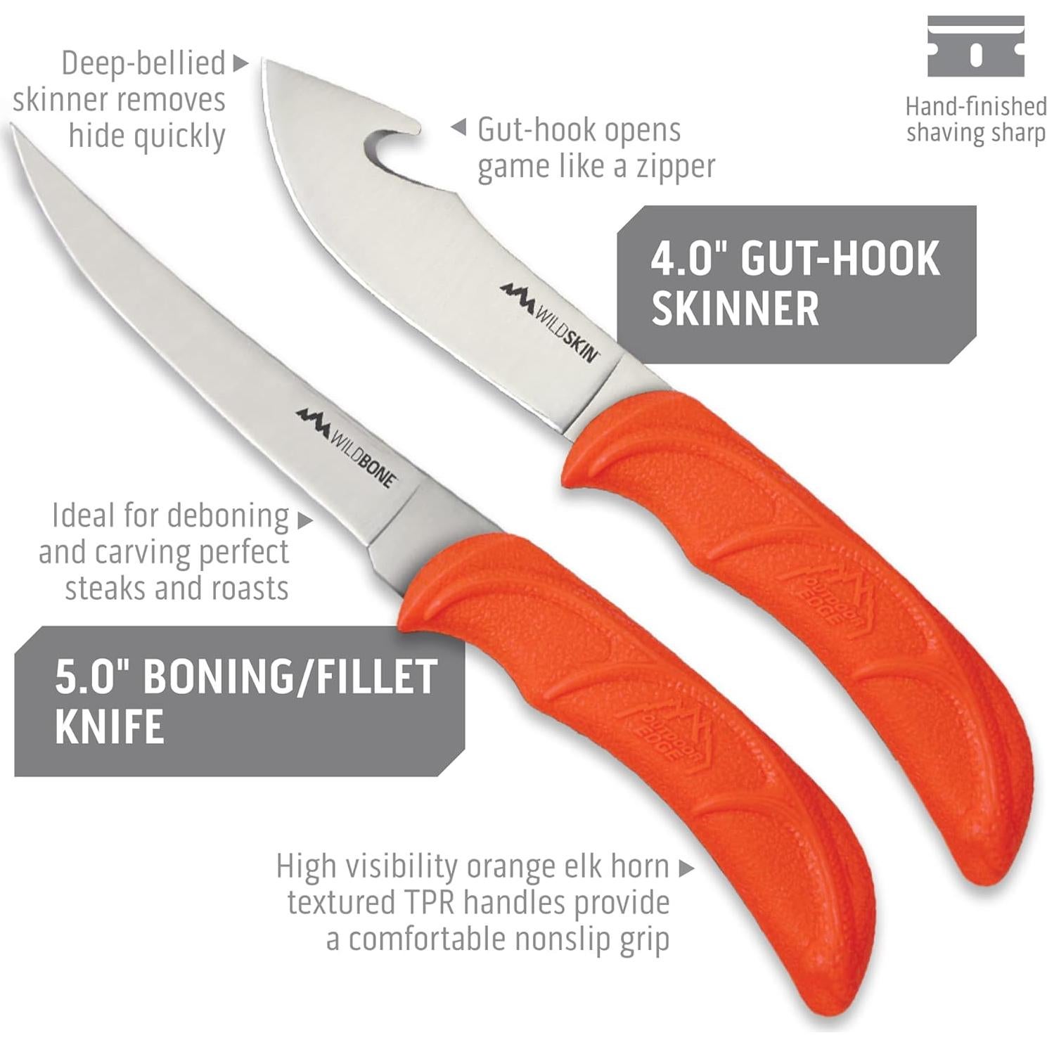 Set de Cuchillos de Caza Outdoor Edge WildBone 4 Piezas