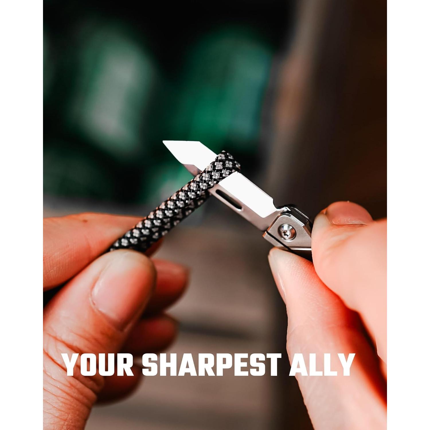 Cuchillo de bolsillo KeyUnity KK14 de titanio EDC 7.21 cm