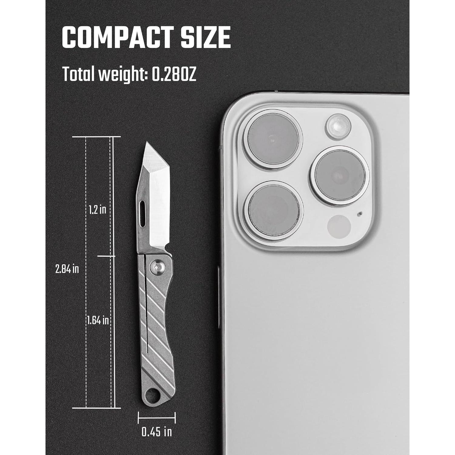 Cuchillo de bolsillo KeyUnity KK14 de titanio EDC 7.21 cm