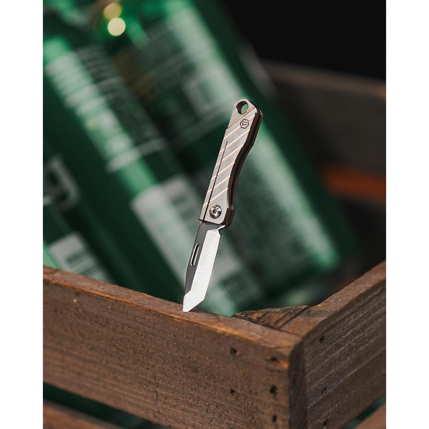 Cuchillo de bolsillo KeyUnity KK14 de titanio EDC 7.21 cm