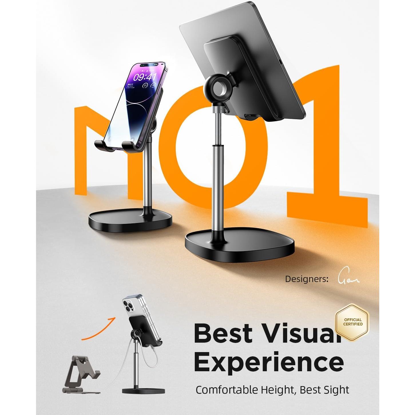 Soporte para Teléfono Ajustable LISEN Negro para Escritorio