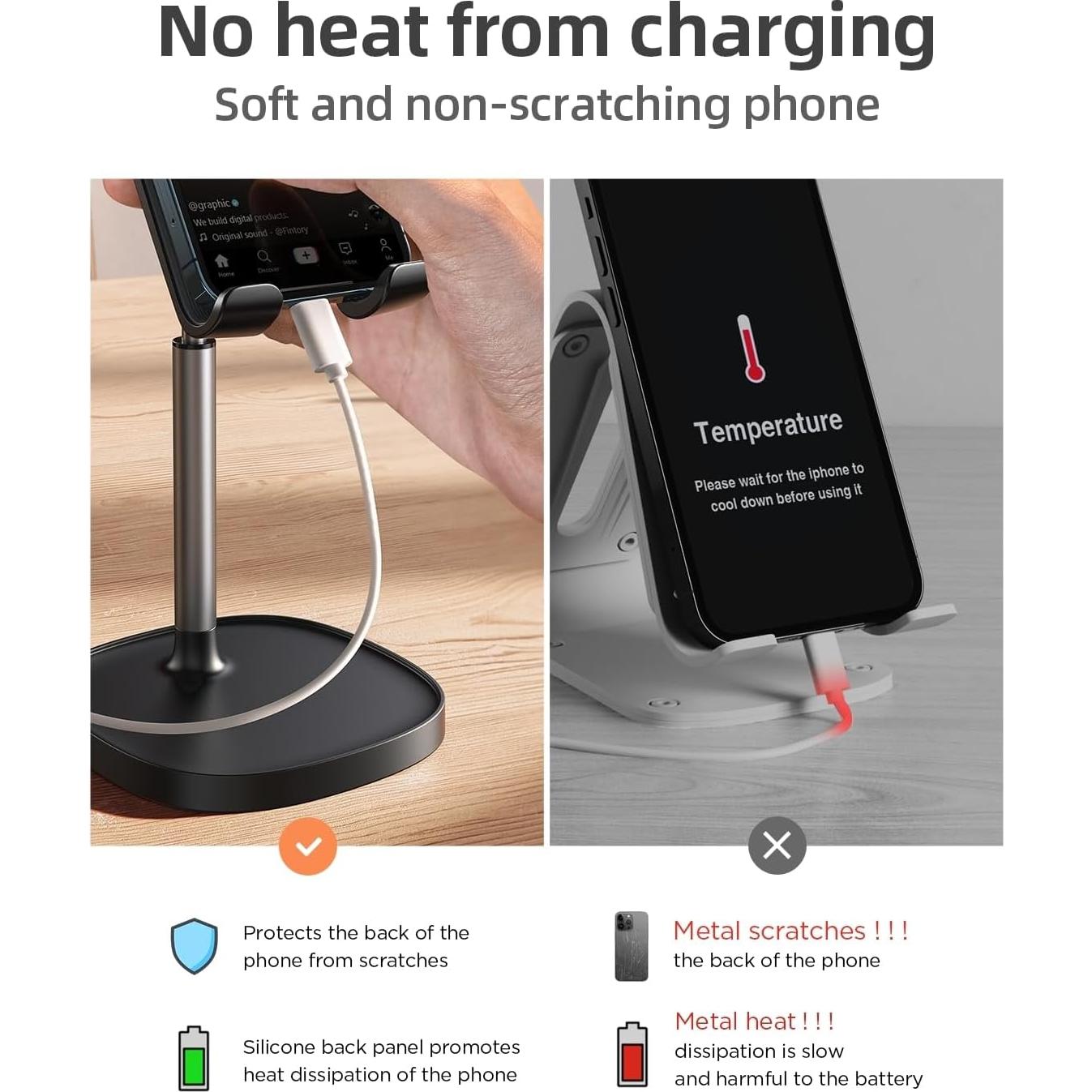 Soporte para Teléfono Ajustable LISEN Negro para Escritorio