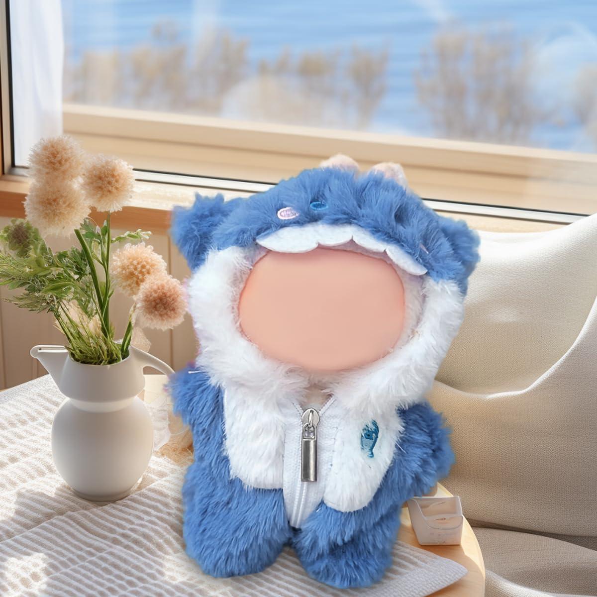 Conjunto Ropa de Muñeca 17cm Labubu Estilo Tiburón Azul