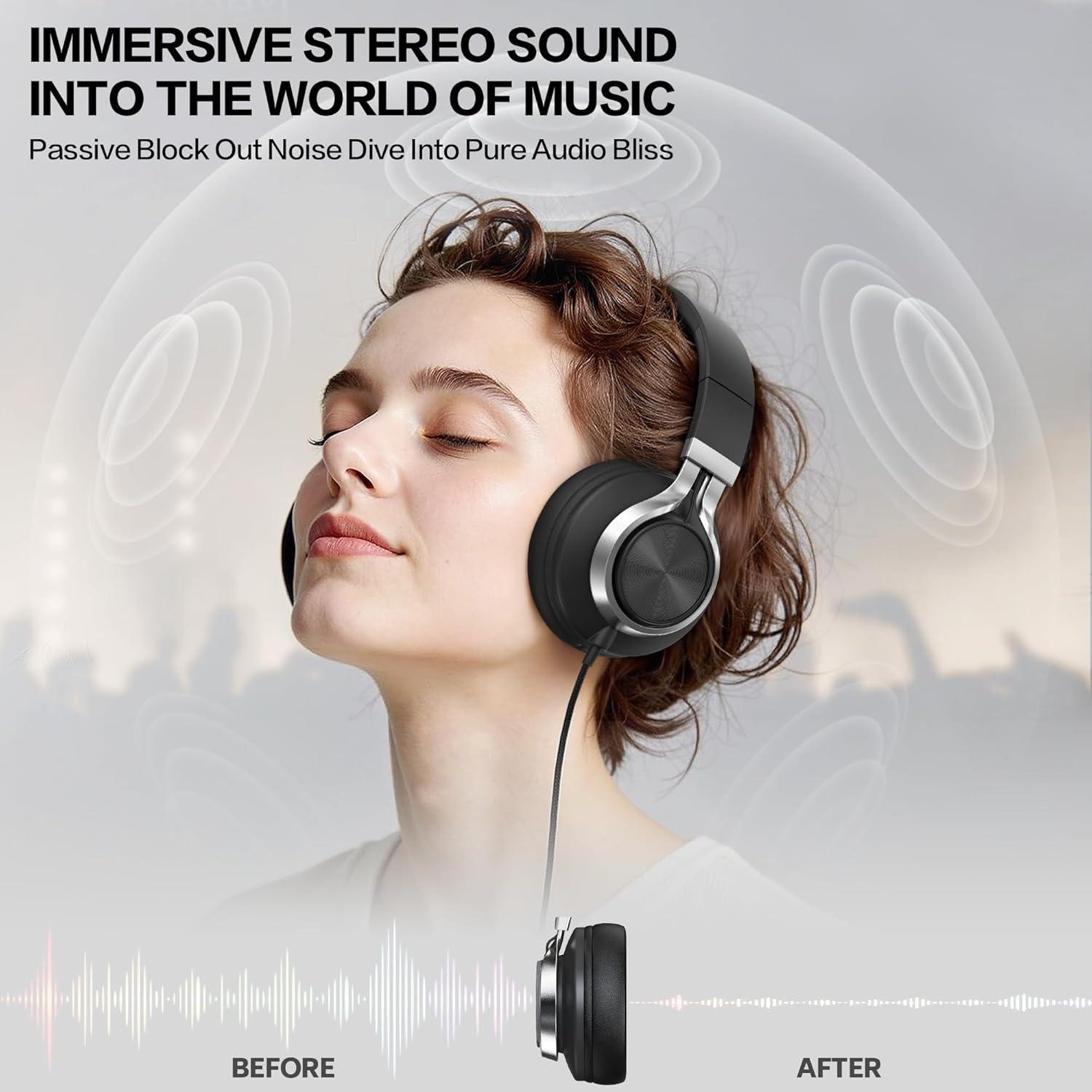 Auriculares Over Ear AILIHEN C90 con Micrófono y Aislamiento de Ruido