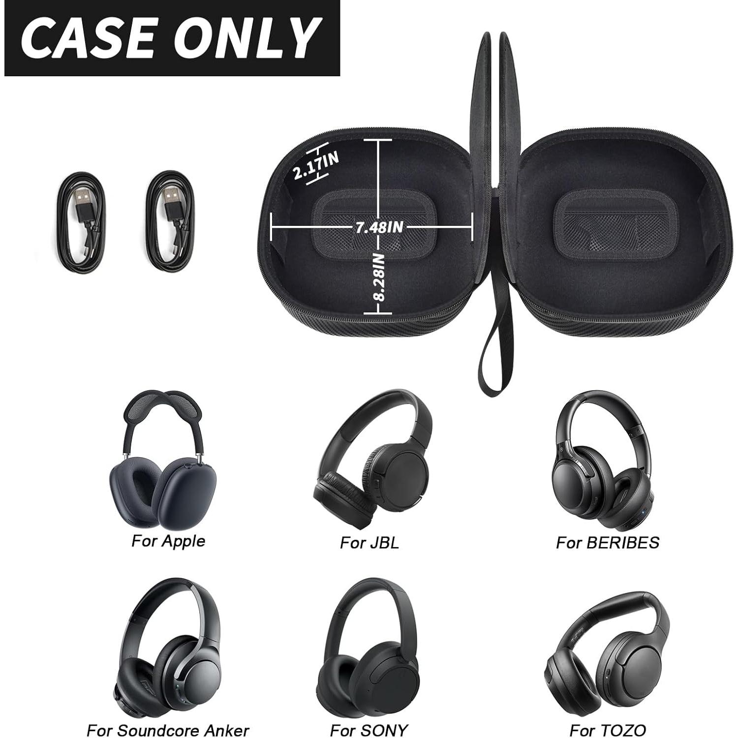 Funda para Auriculares COMECASE Doble Protección Negro 22.8x20.3cm