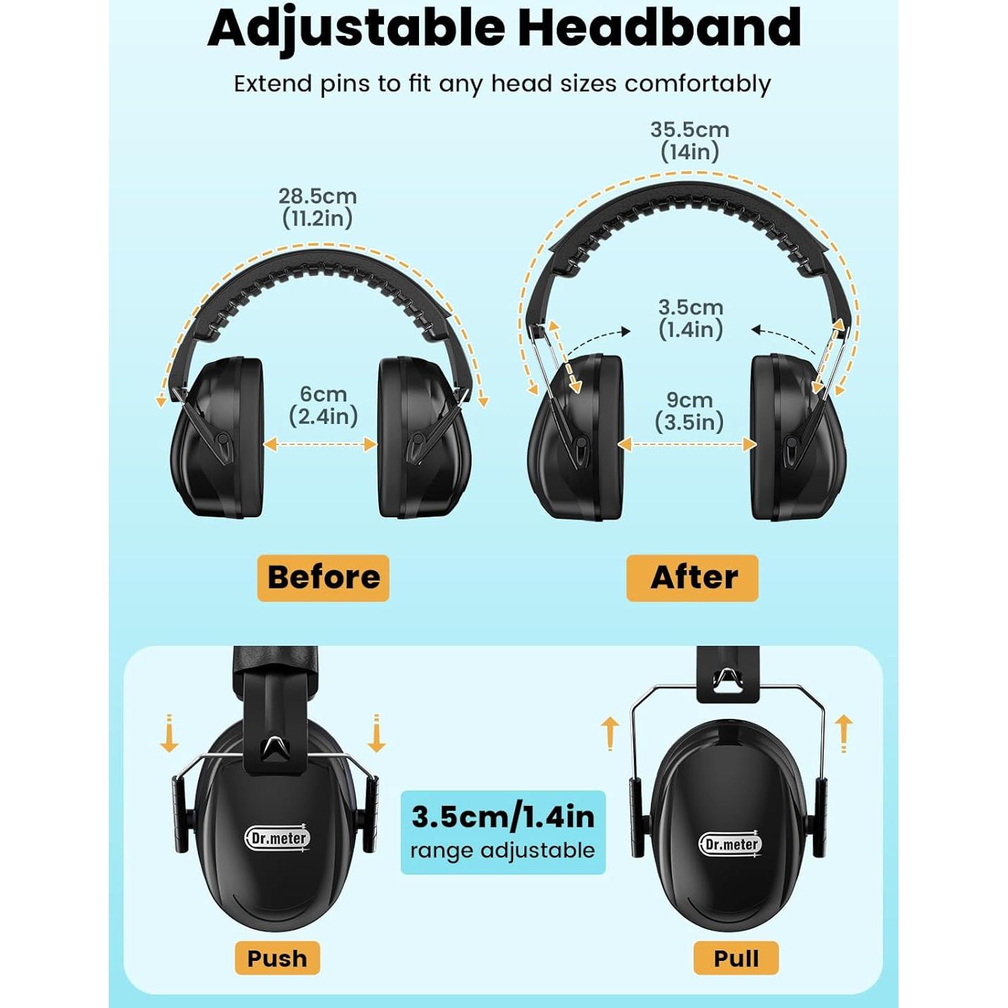 Auriculares de Protección Auditiva Dr.meter FM-1B 31dB 2PACK