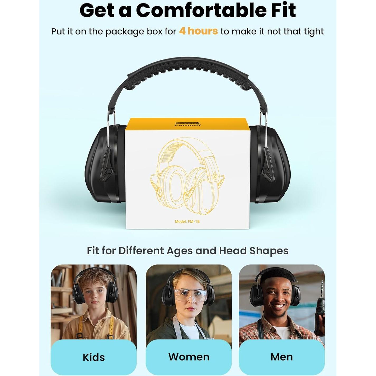 Auriculares de Protección Auditiva Dr.meter FM-1B 31dB 2PACK