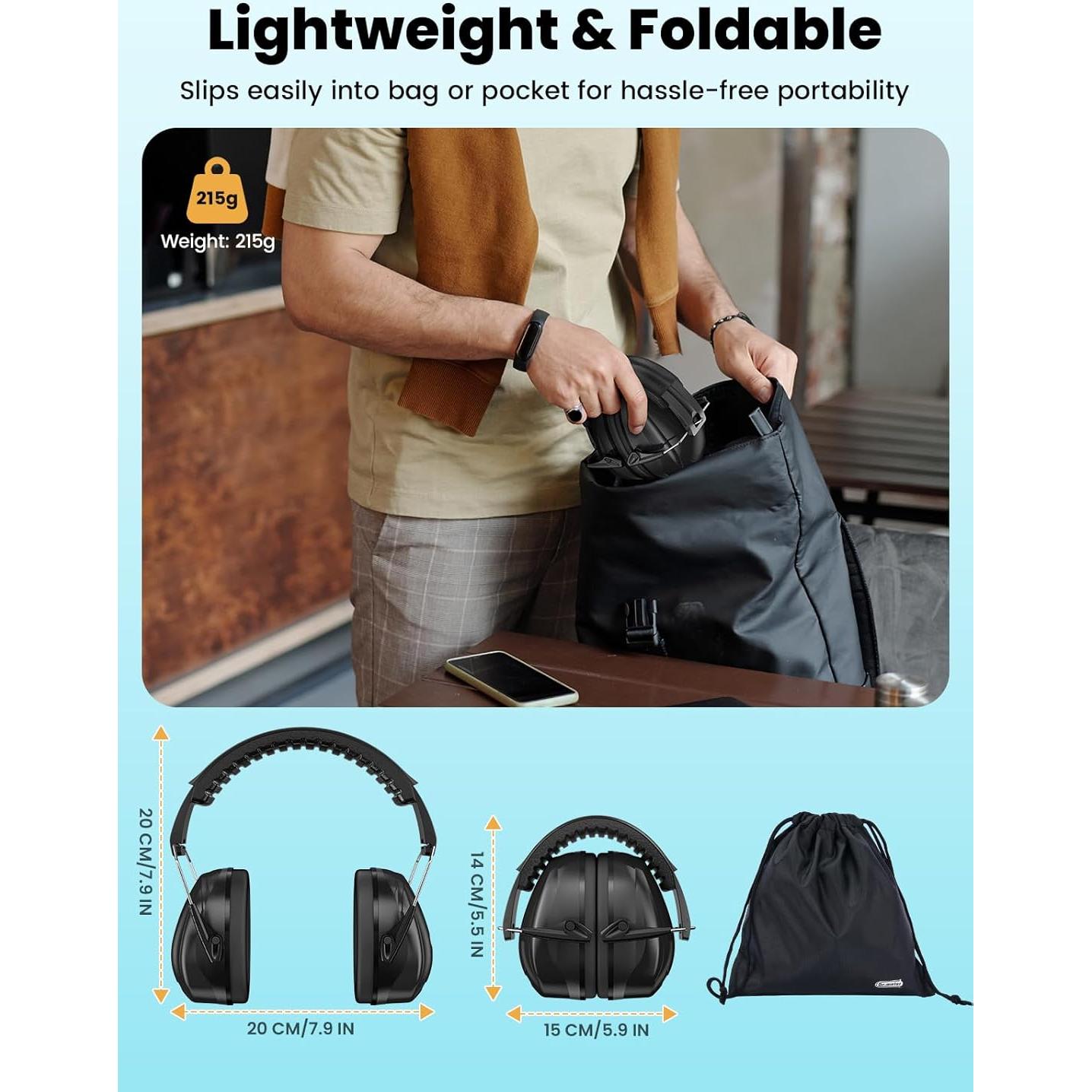 Auriculares de Protección Auditiva Dr.meter FM-1B 31dB 2PACK